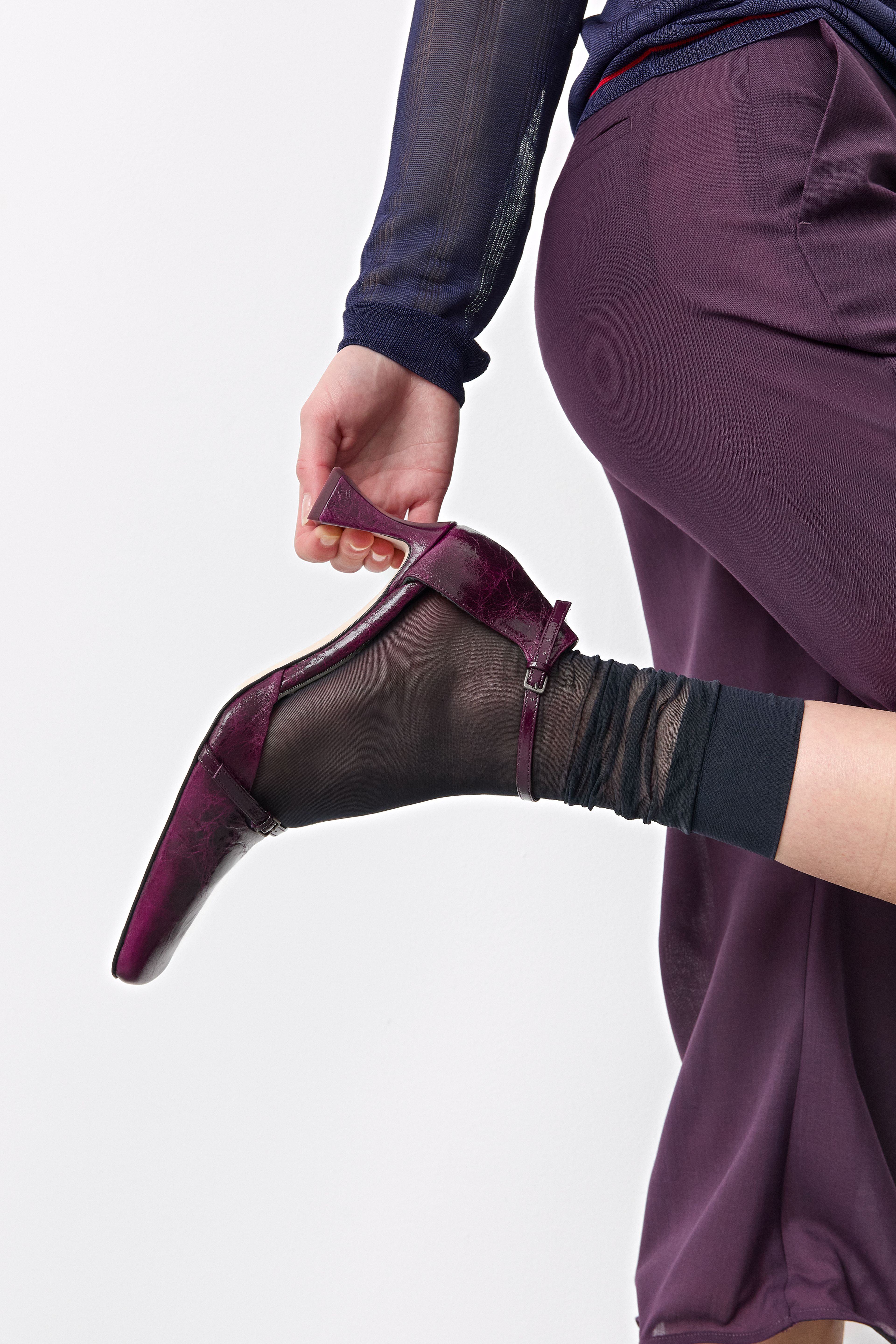 Agna Purple Mini Buckled Mary Jane Court Shoes | Miista | Designed & Handmade in Europe