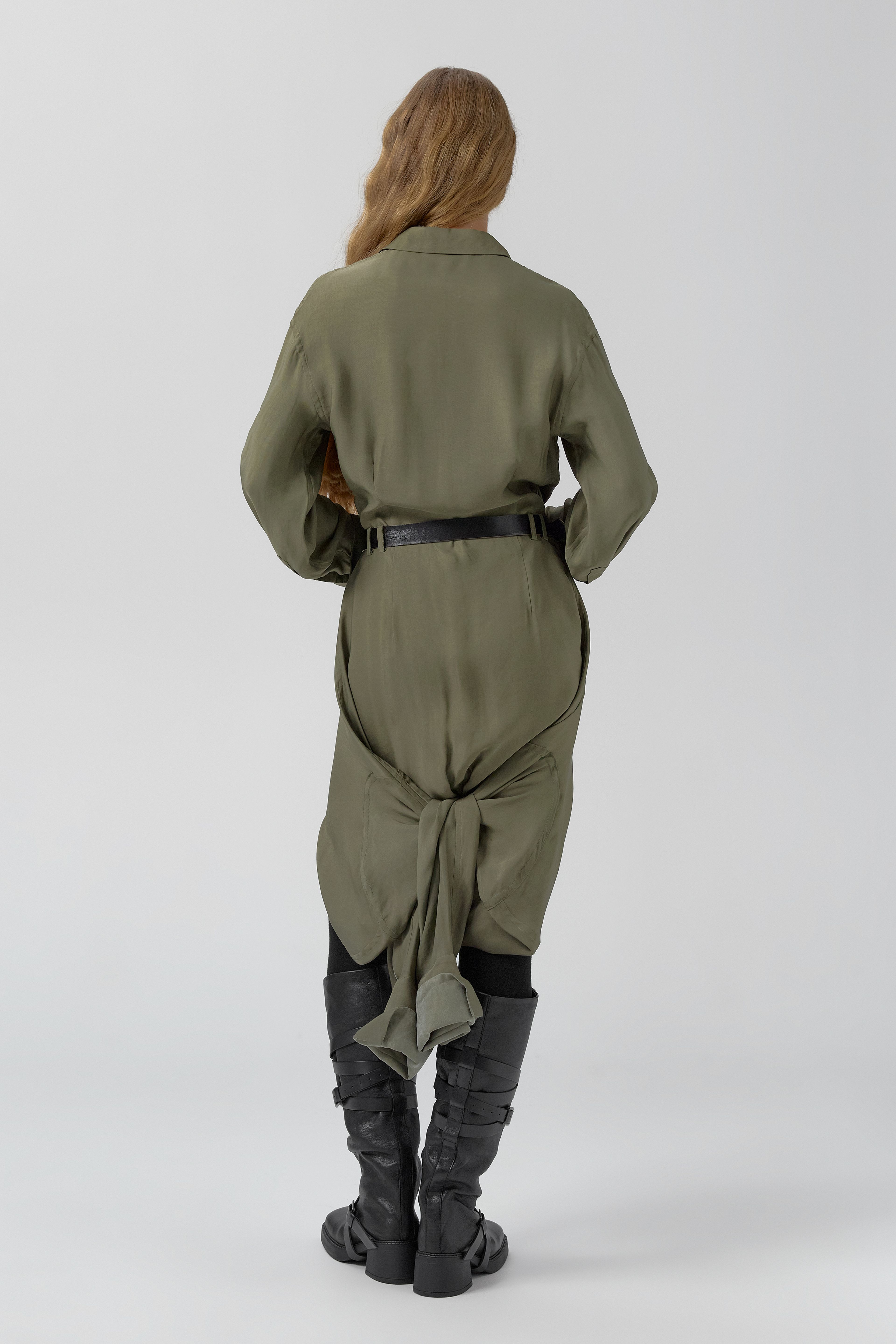 Lorna Dress - Khaki Lyocell Blend | Miista | Designed & Handmade in Europe