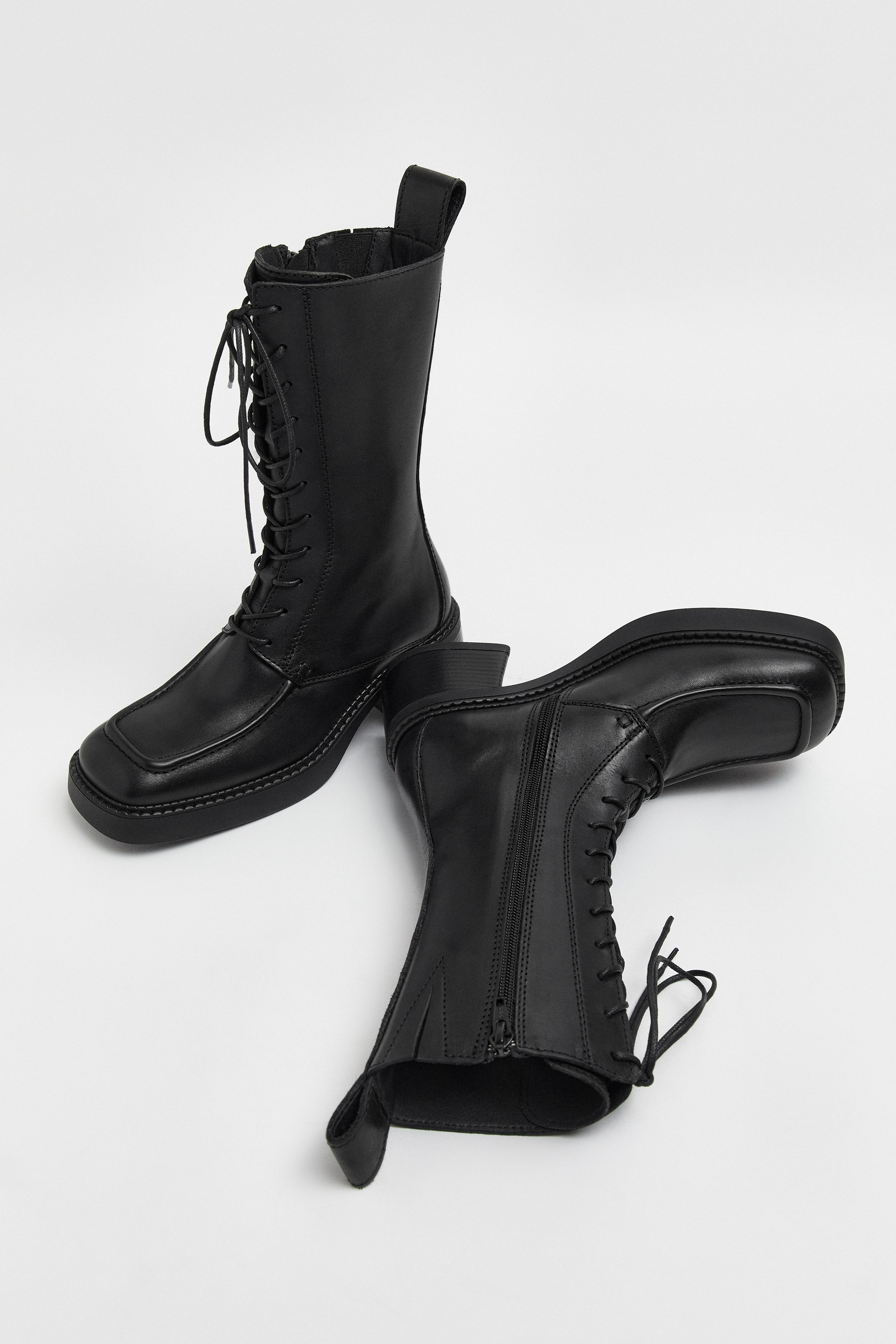 Agustina Black Brushed Boots | Miista