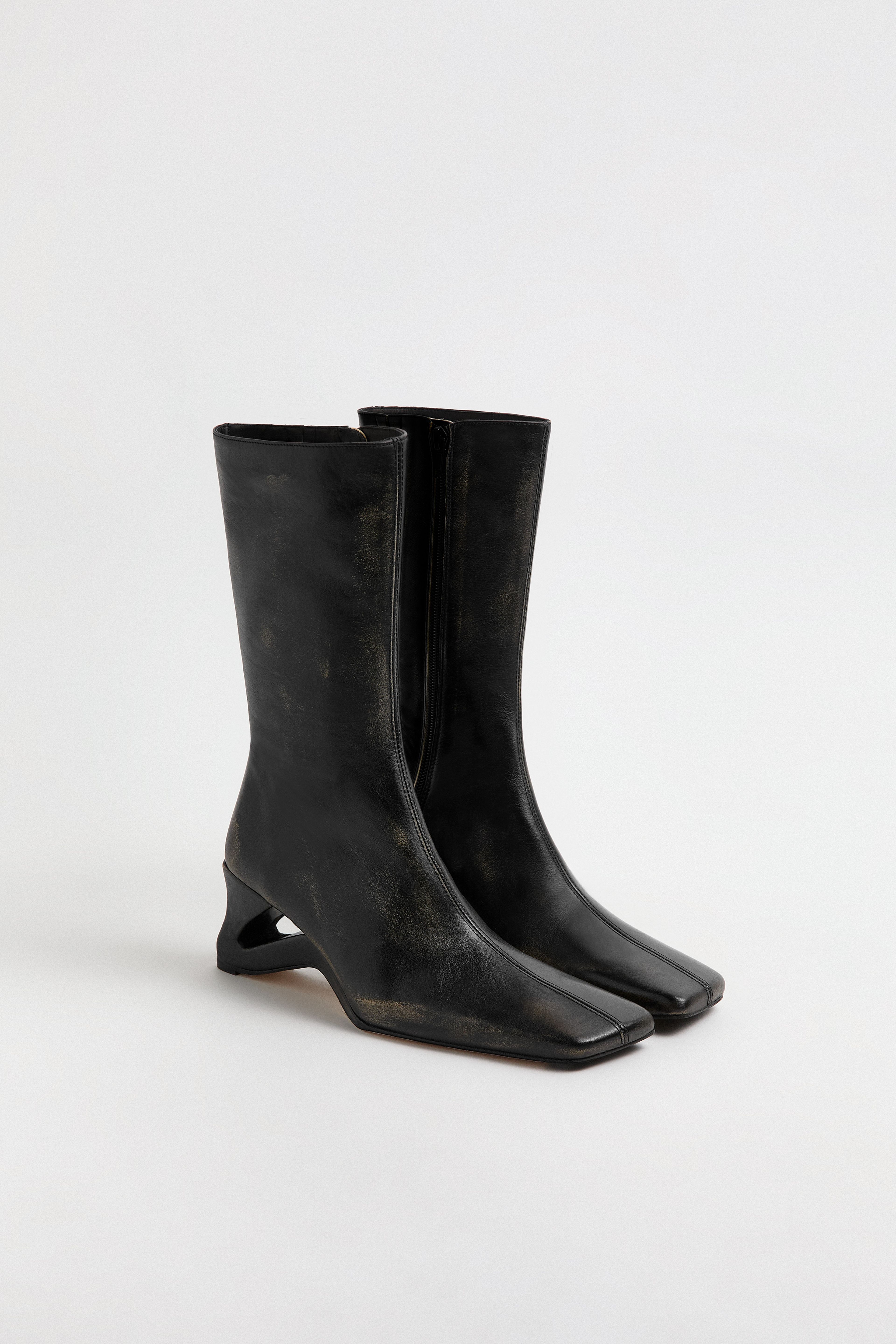 Sulay Boots - Black Brush Off Leather | Miista | Designed & Handmade in Europe