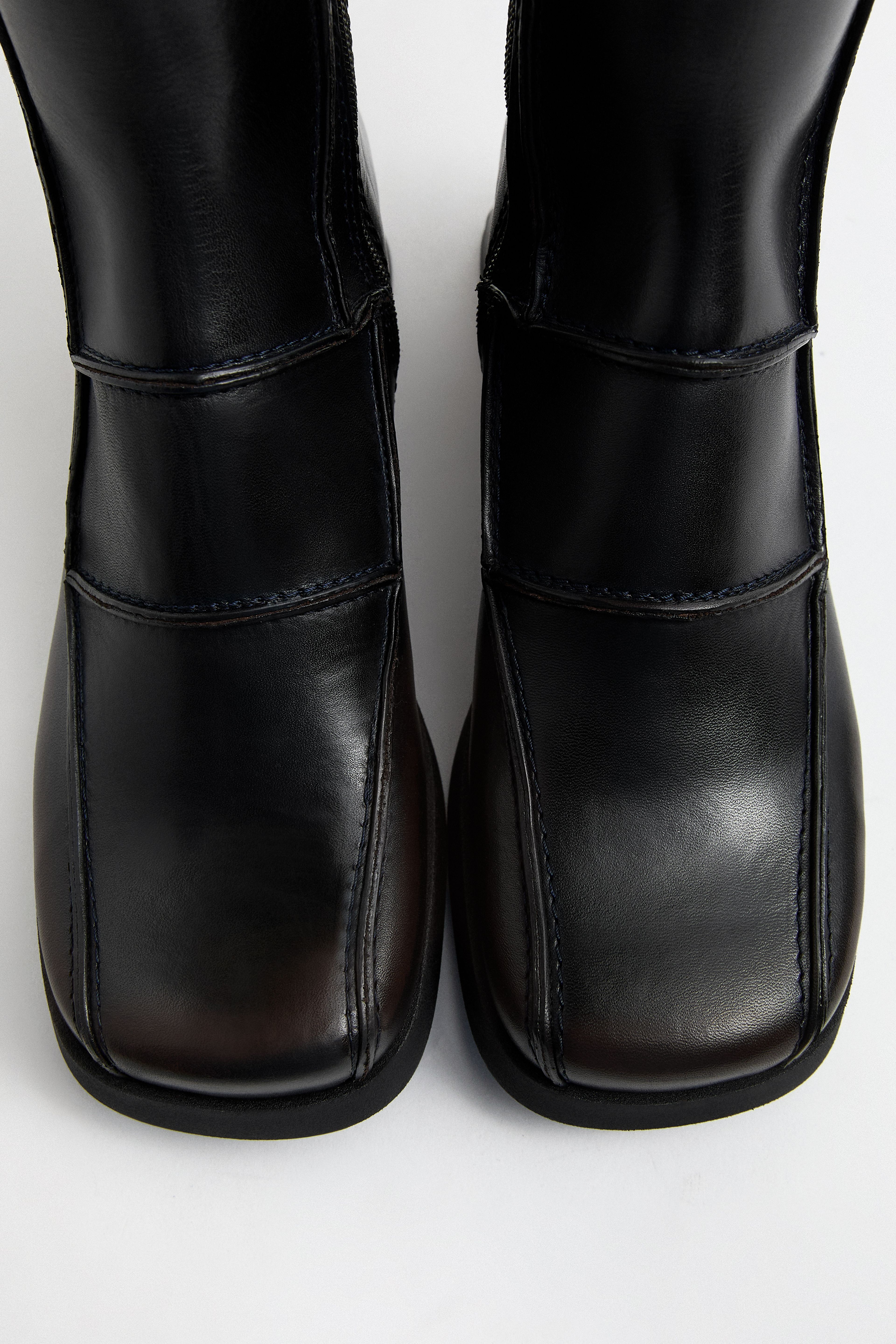 Neaera Boots - Brown Navy Stitching | Miista | Designed & Handmade in Europe