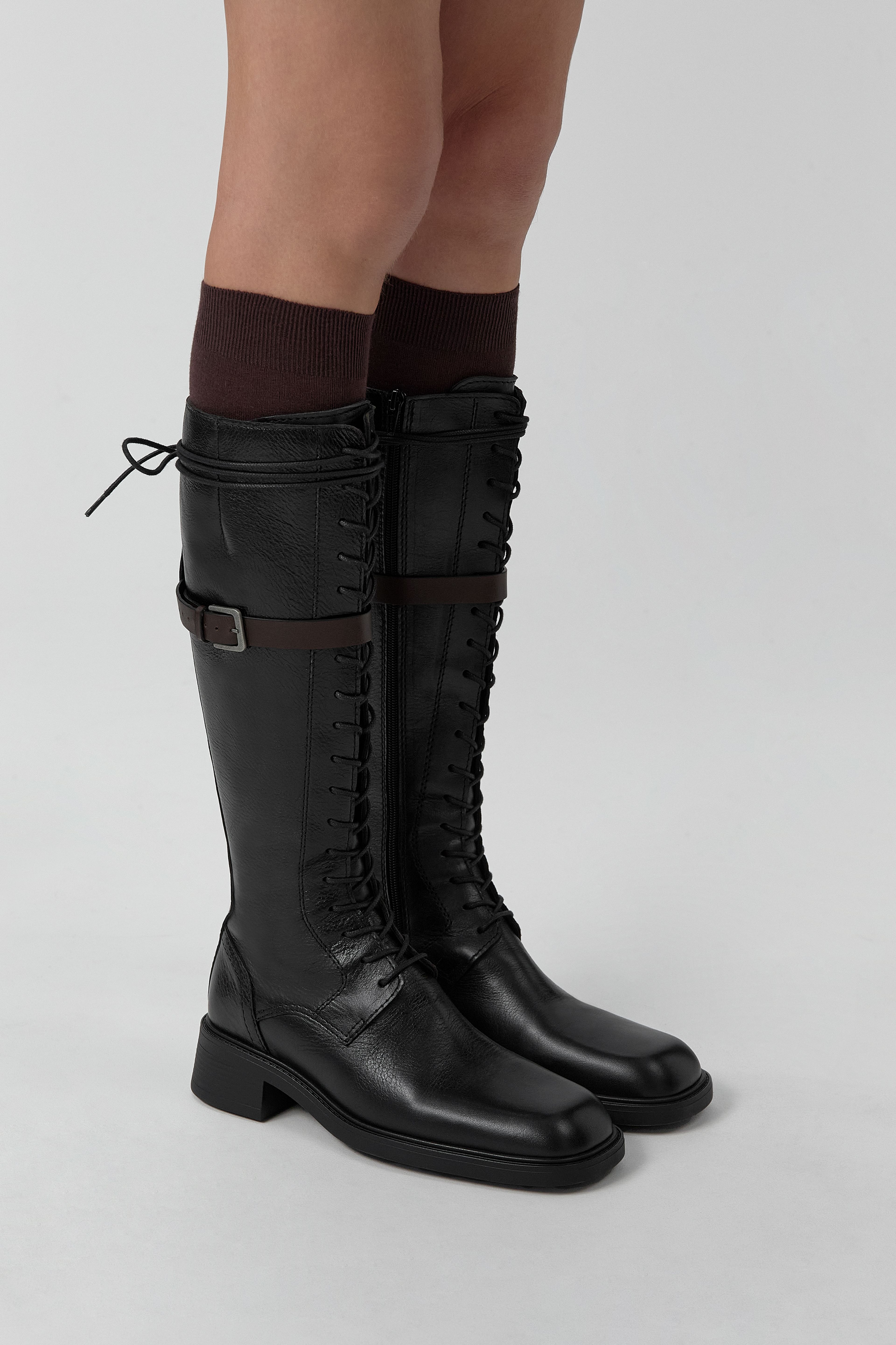 Beatrix Boots - Black Brown Leather| Miista | Designed & Handmade in Europe