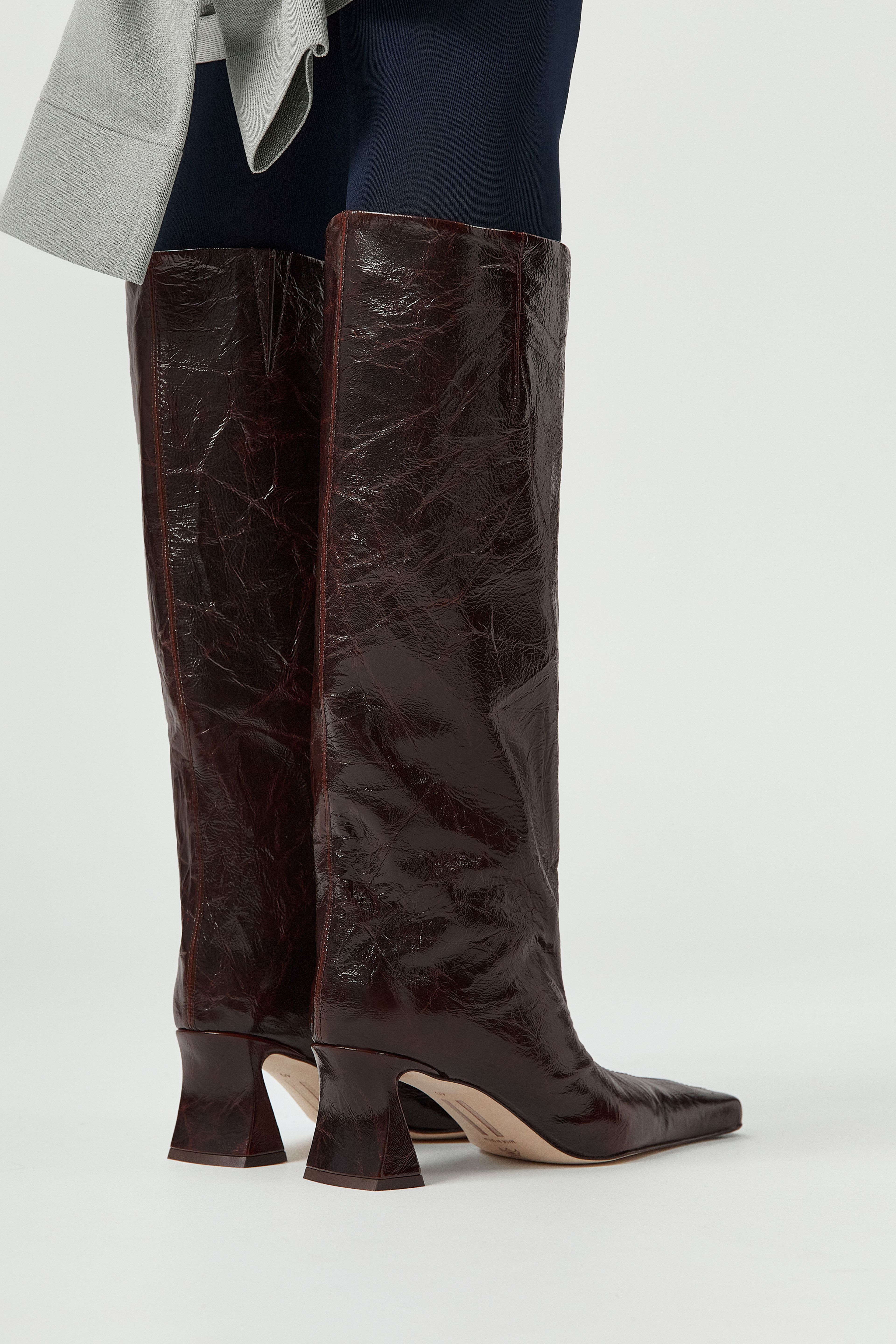 Bluma Boots - Brown Crinkle Leather | Miista | Designed & Handmade in Europe