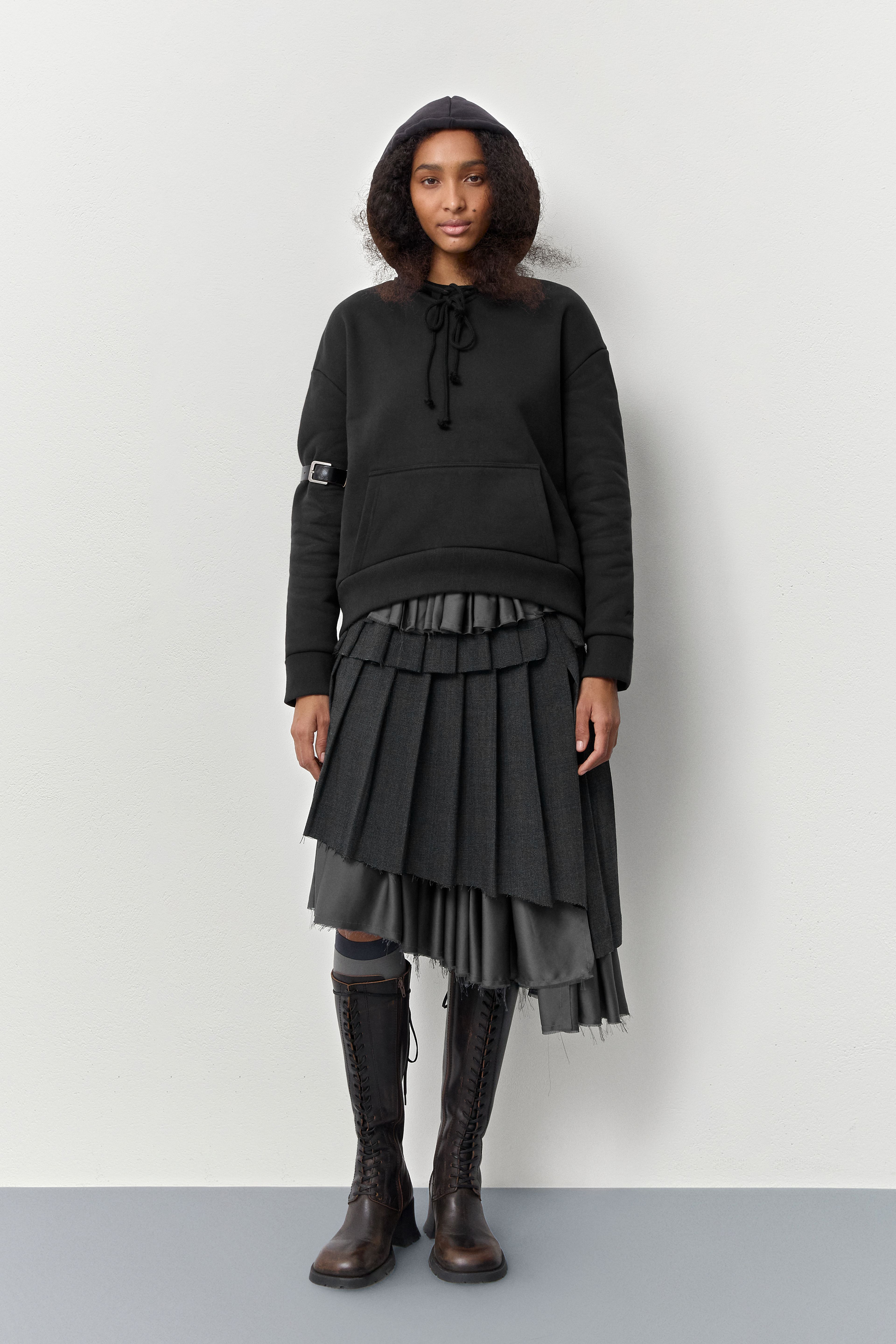 Carly Black Hoodie Sweatshirt | Miista | Designed & Handmade in Europe