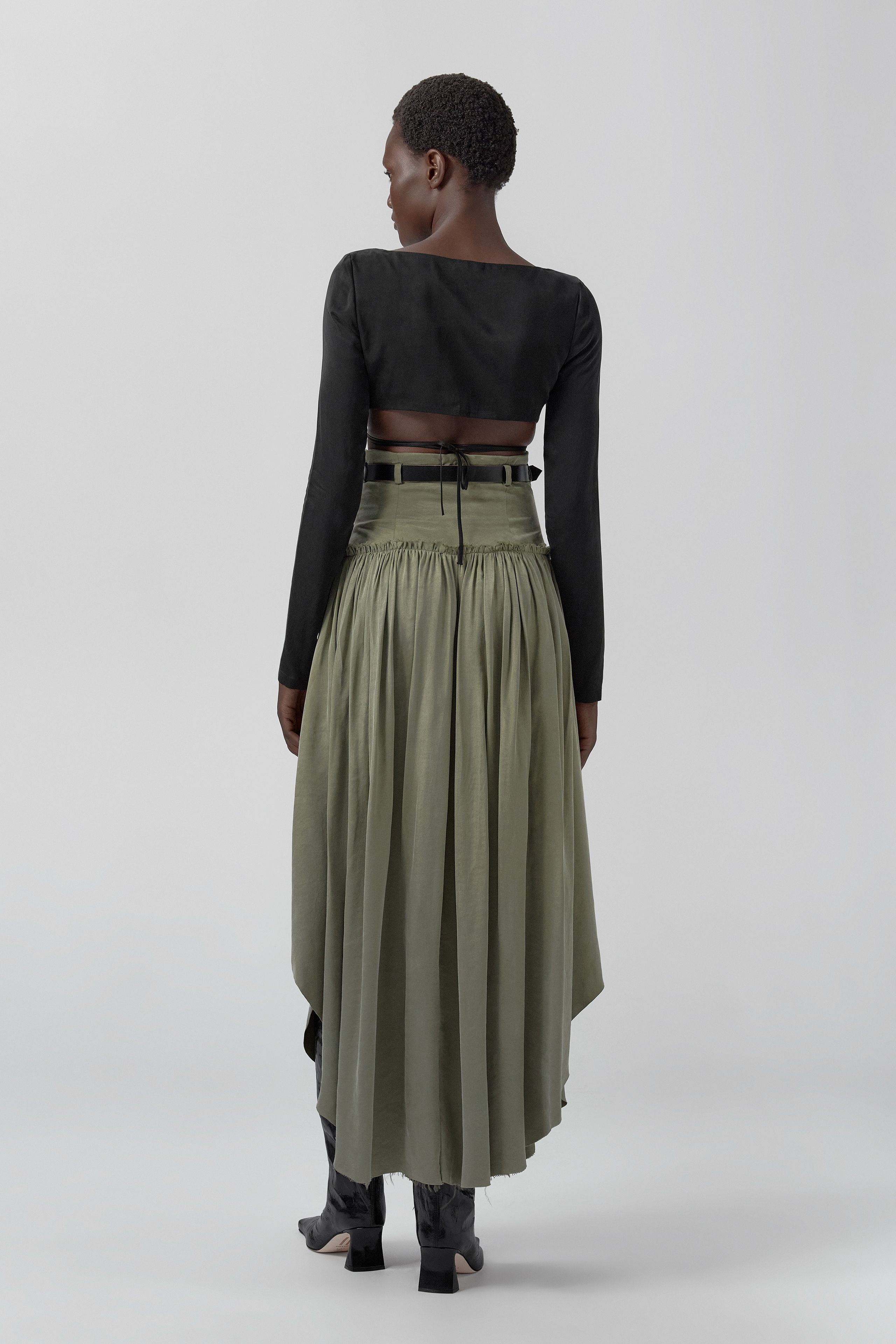 Pat Skirt - Khaki Lyocell Blend | Miista | Designed & Handmade in Europe
