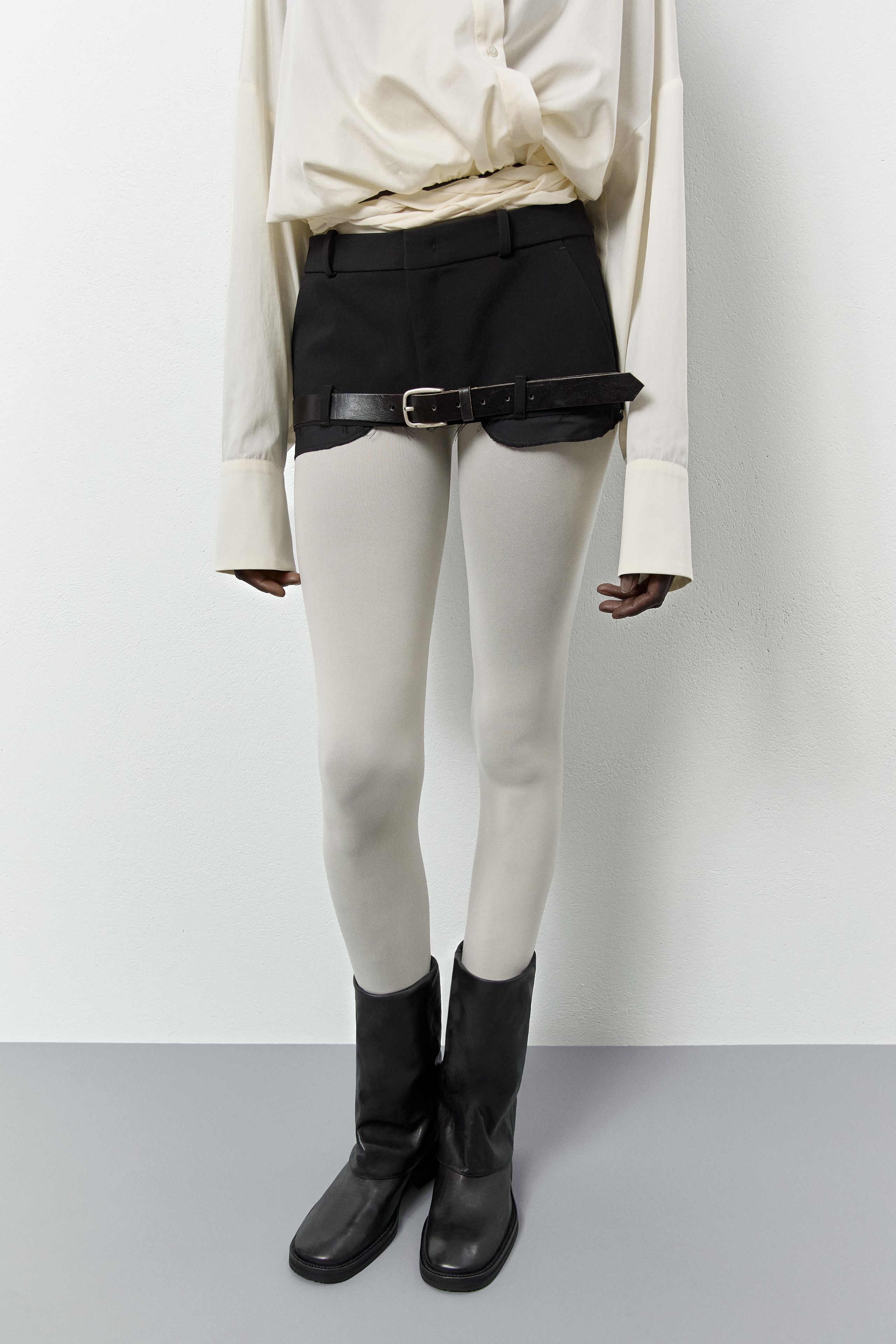 Sate Black Double Layer Skirt | Miista | Designed & Handmade in Europe