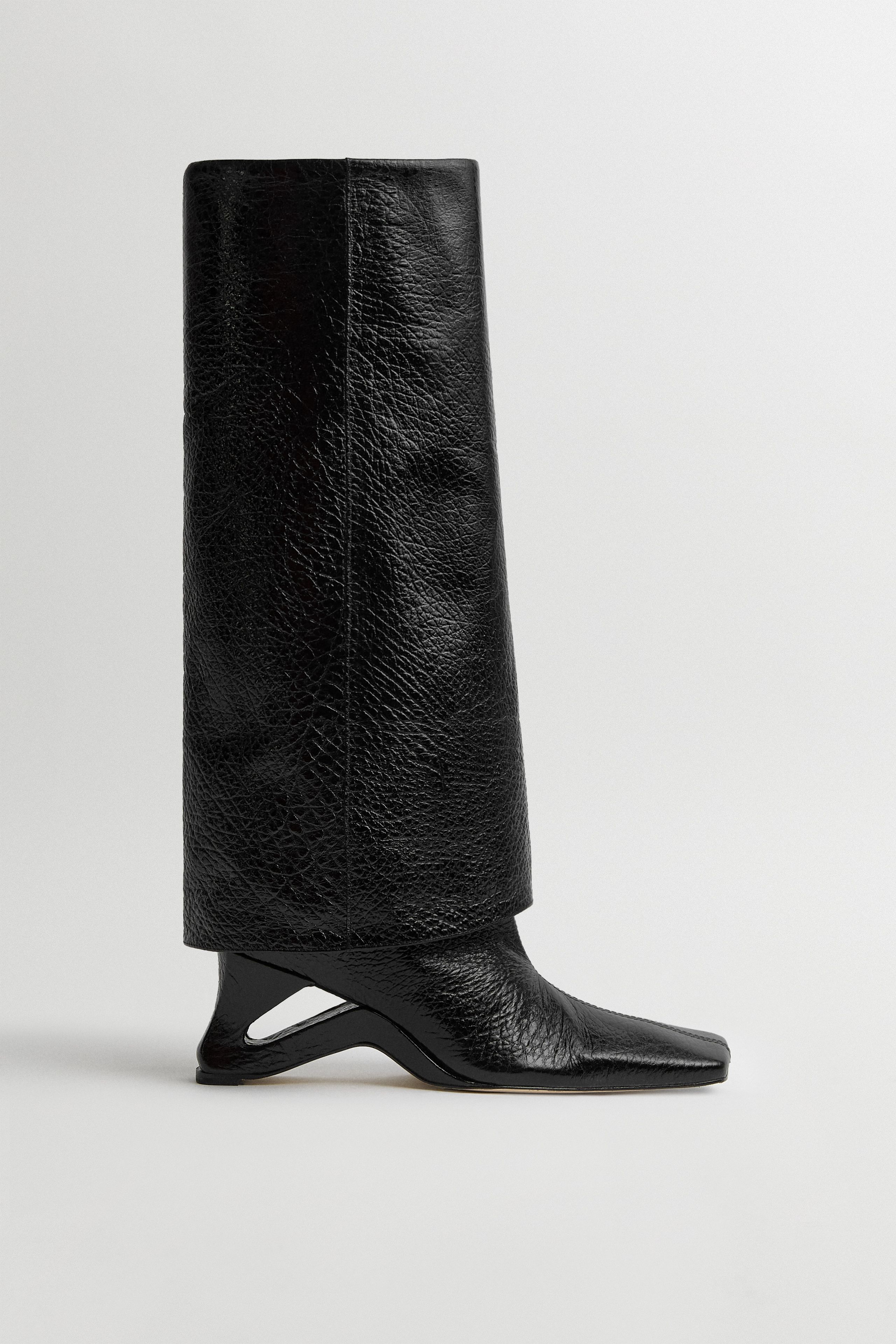 Denise Black Folded Tall Boots | Miista | Designed & Handmade in Europe