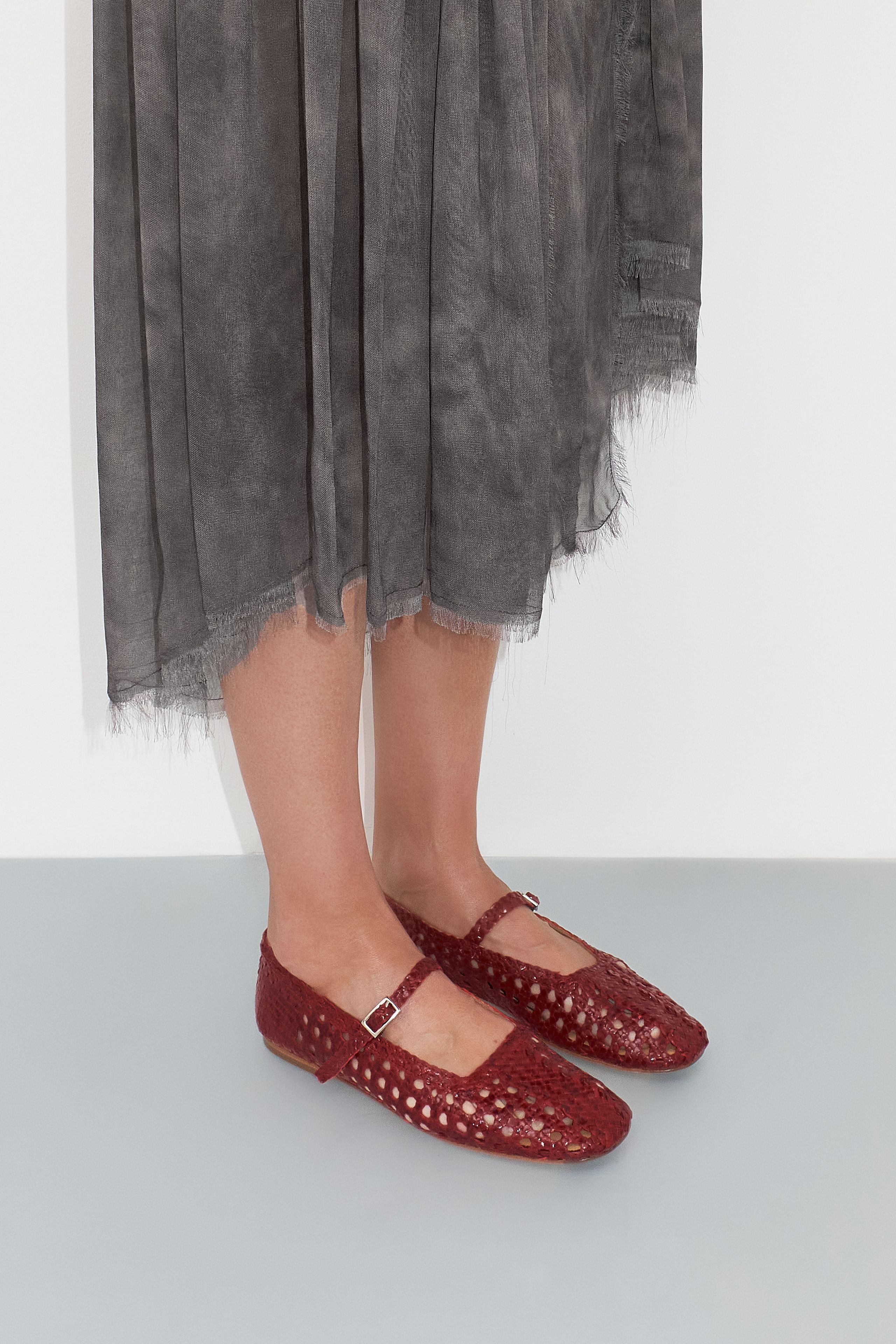 Yeida Dark Red Ballerinas | Miista
