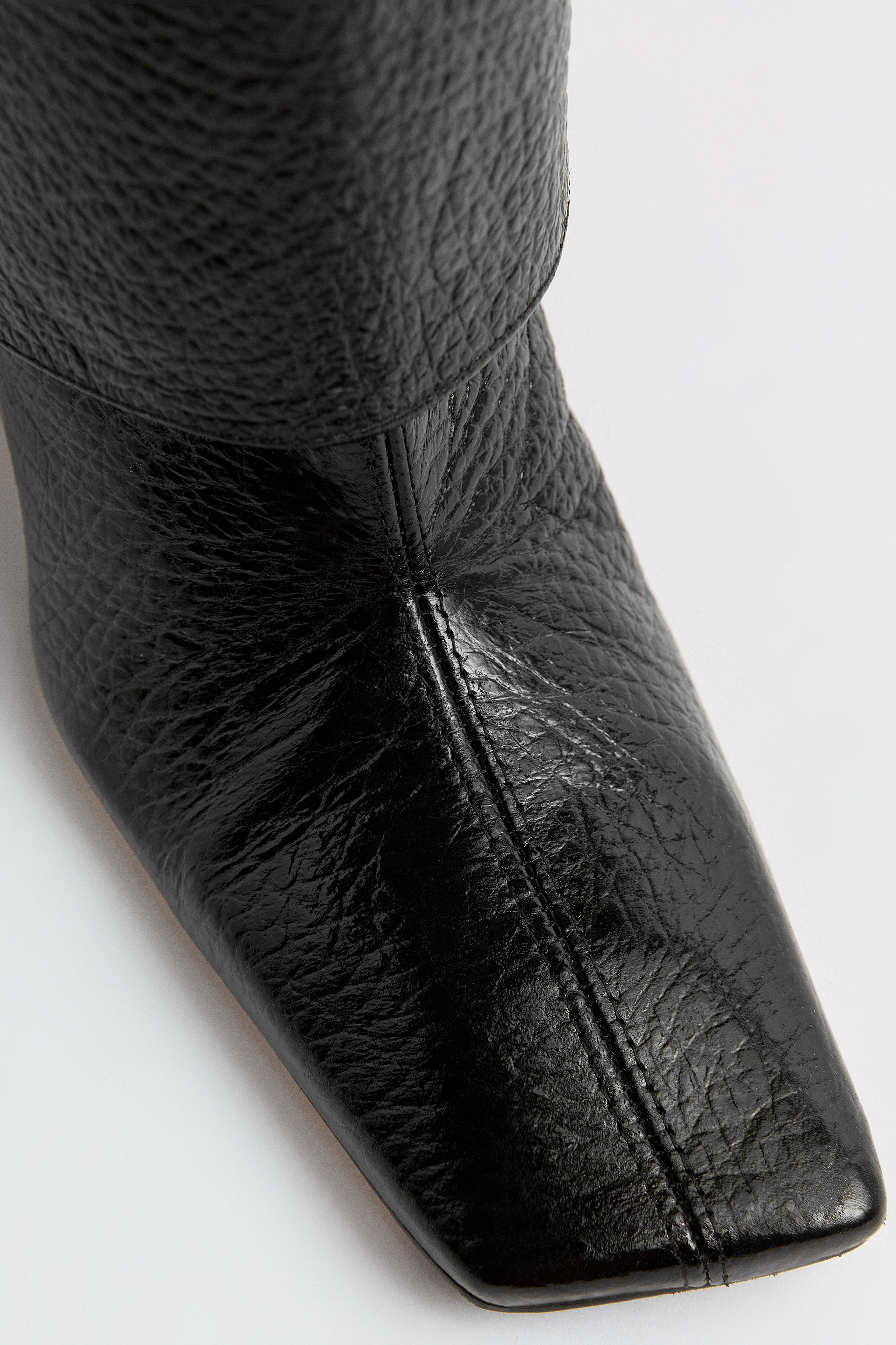 Denise Black Folded Tall Boots | Miista | Designed & Handmade in Europe