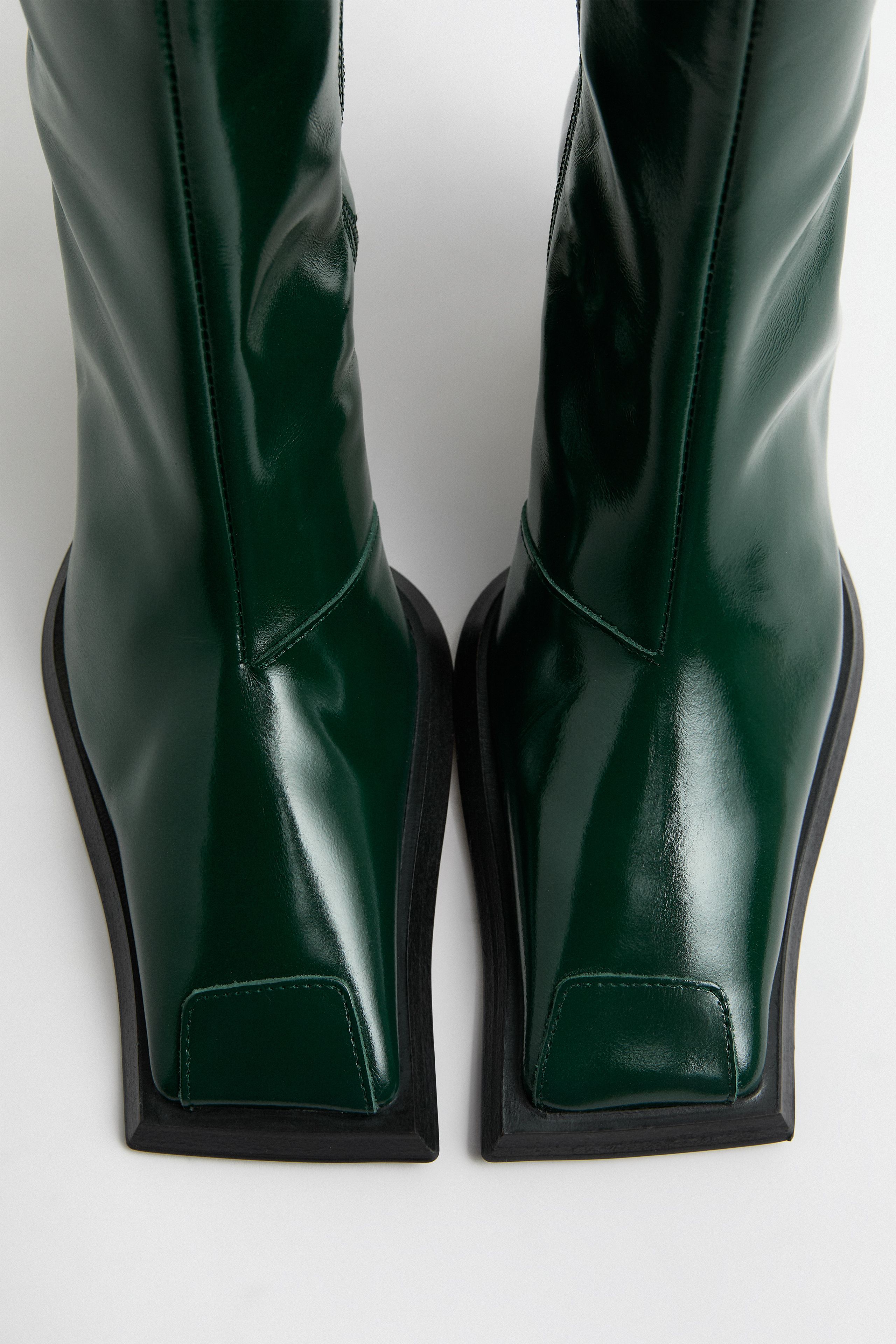 Alfreda Boots Dark Green Leather | Miista | Designed & Handmade in Europe