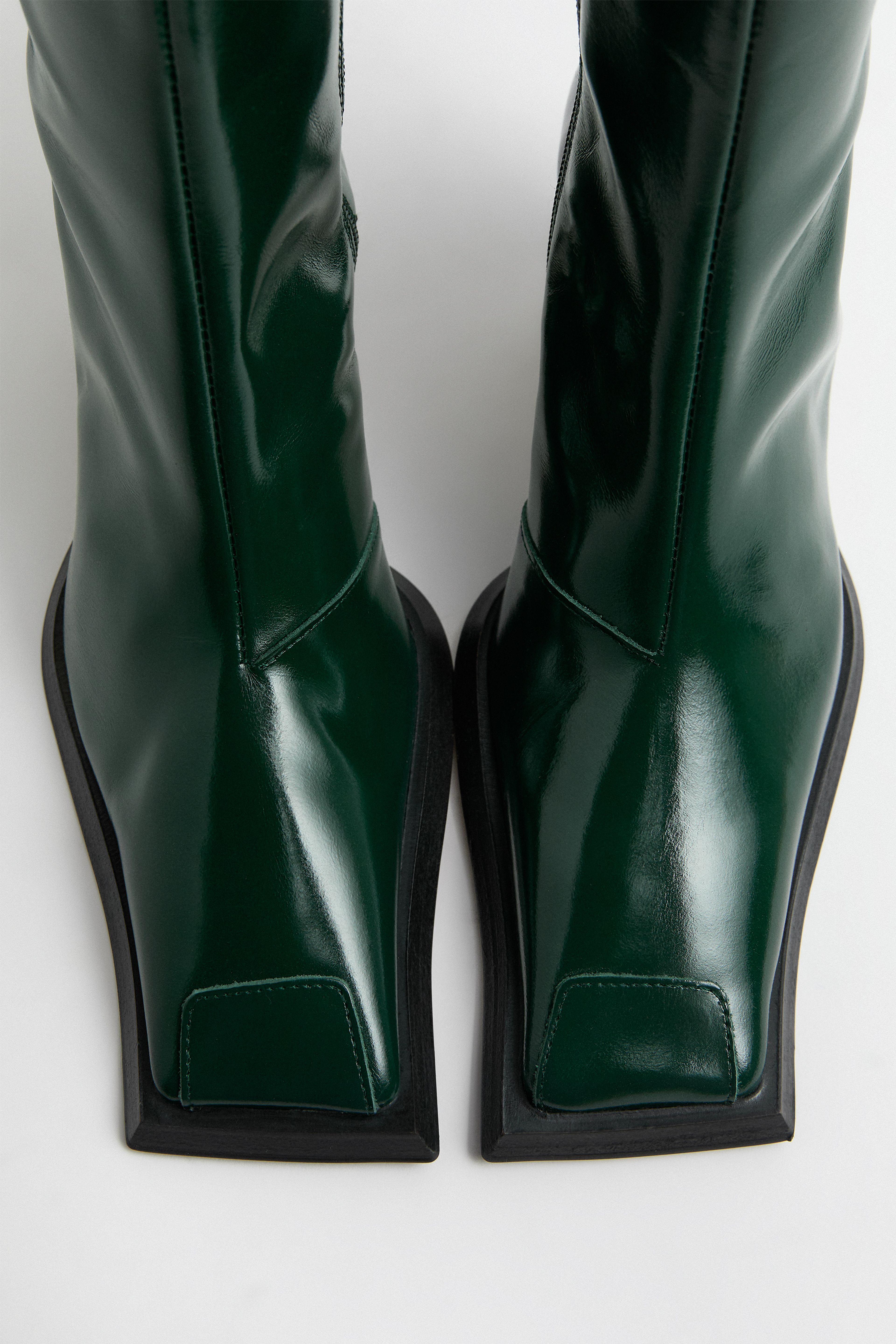 Alfreda Boots Dark Green Leather | Miista | Designed & Handmade in Europe