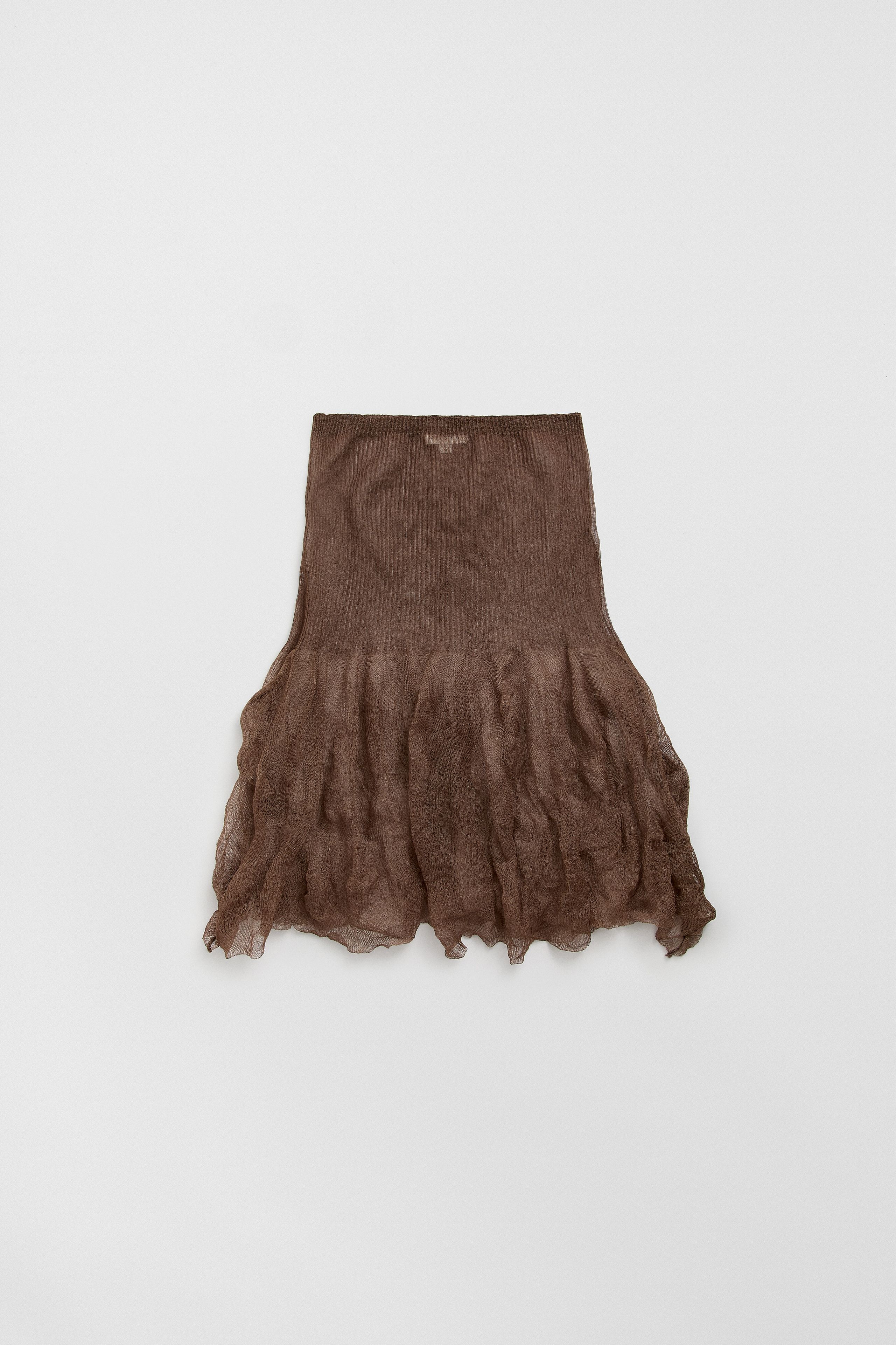 Syra Dark Brown Midi Knitted Skirt | Miista | Designed & Handmade in Europe