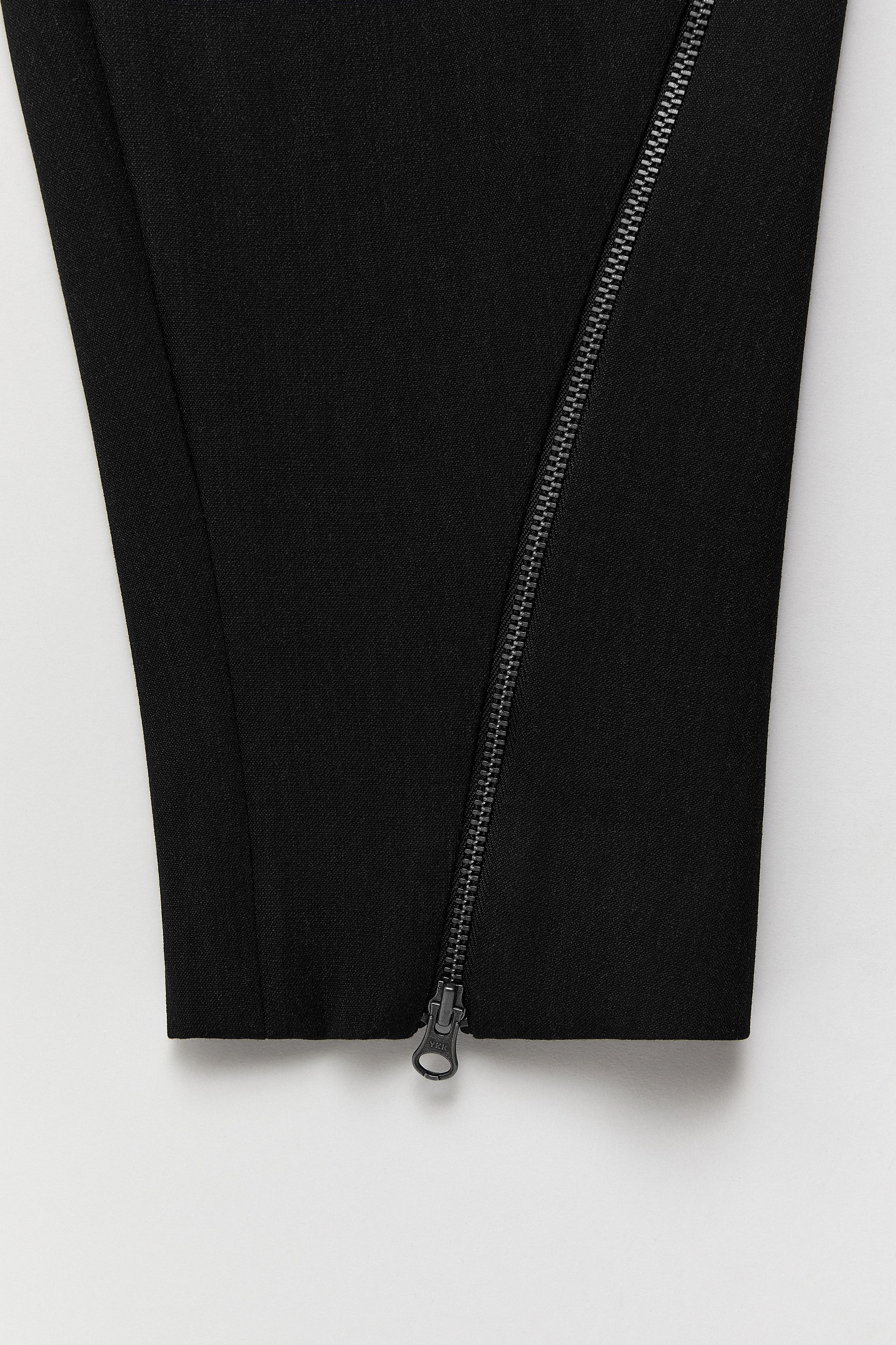 Ekatherini Trousers - Black Double Zip | Miista