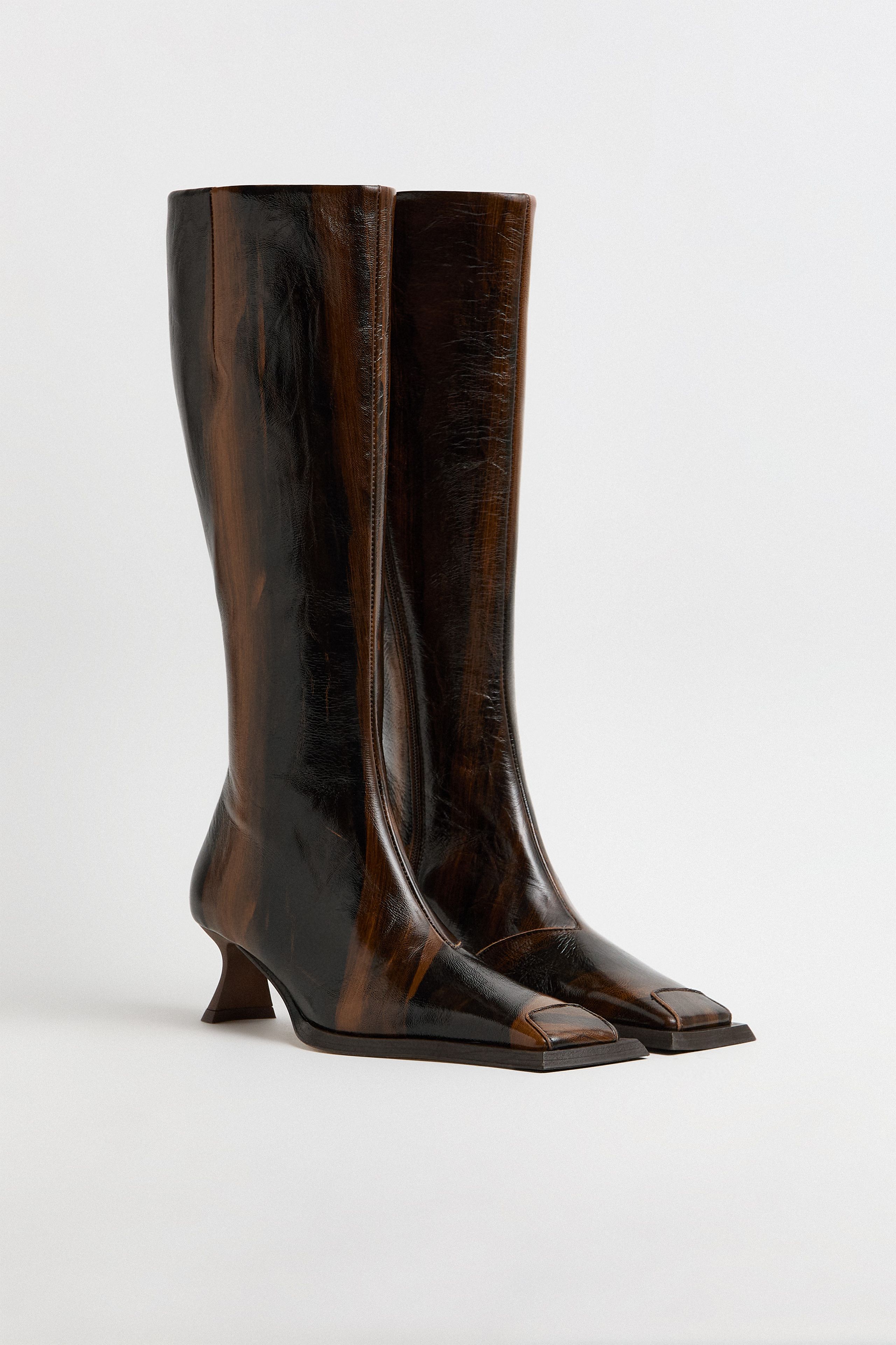 Alfreda Boots Distressed Effect Leather | Miista | Designed & Handmade in Europe