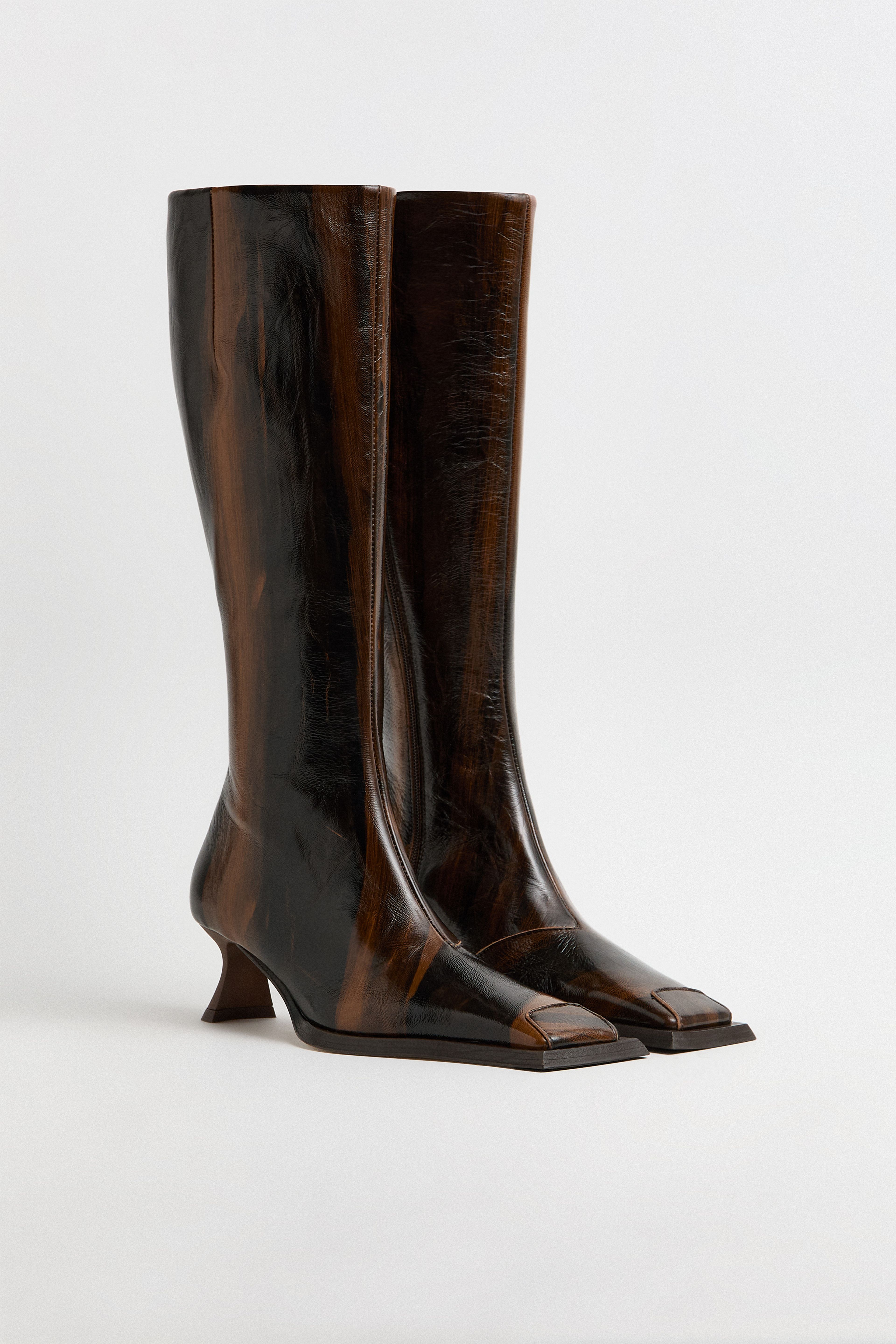 Alfreda Boots Distressed Effect Leather | Miista | Designed & Handmade in Europe