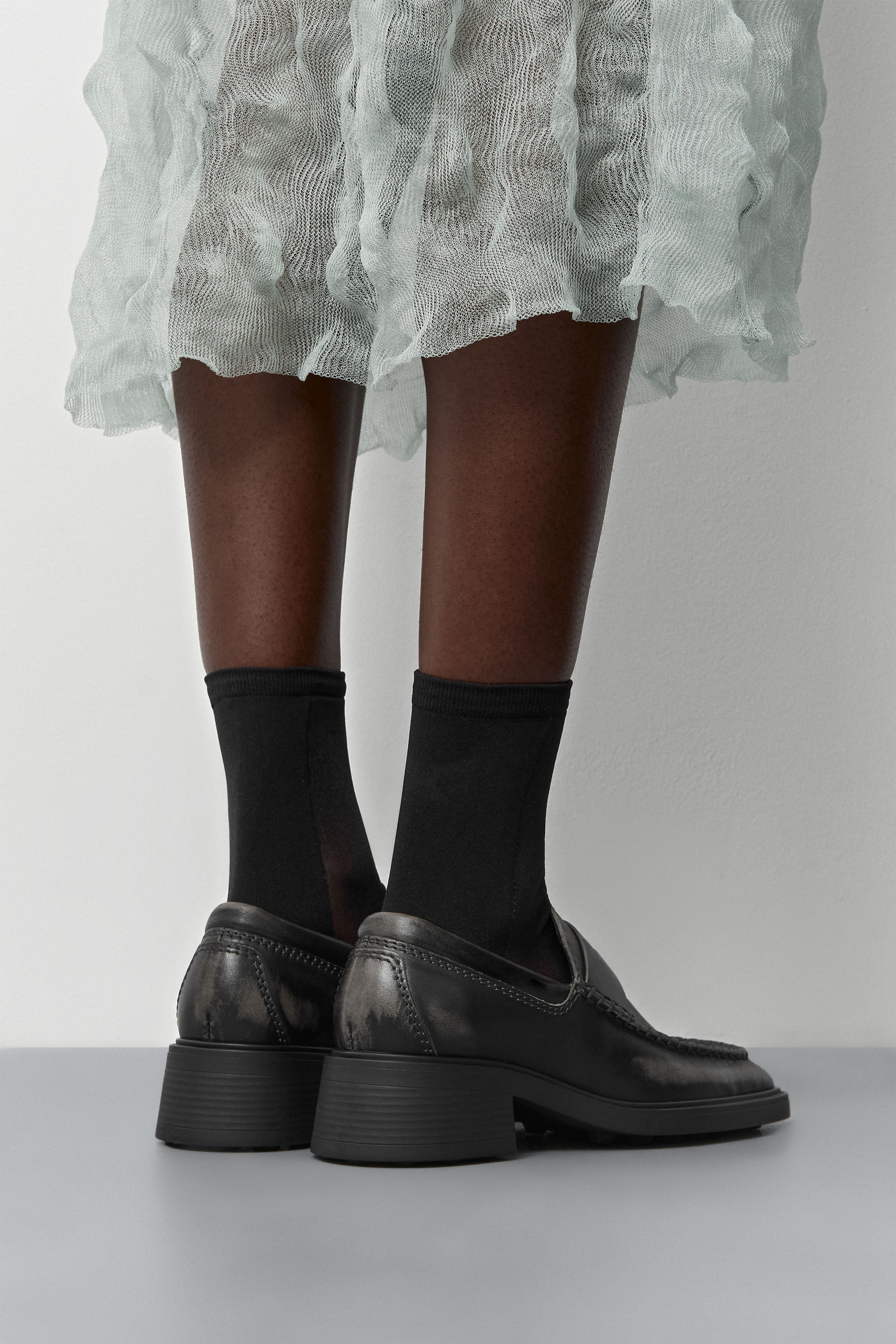 Eralia Brushed Grey Penny Loafers | Miista | Designed & Handmade in Europe