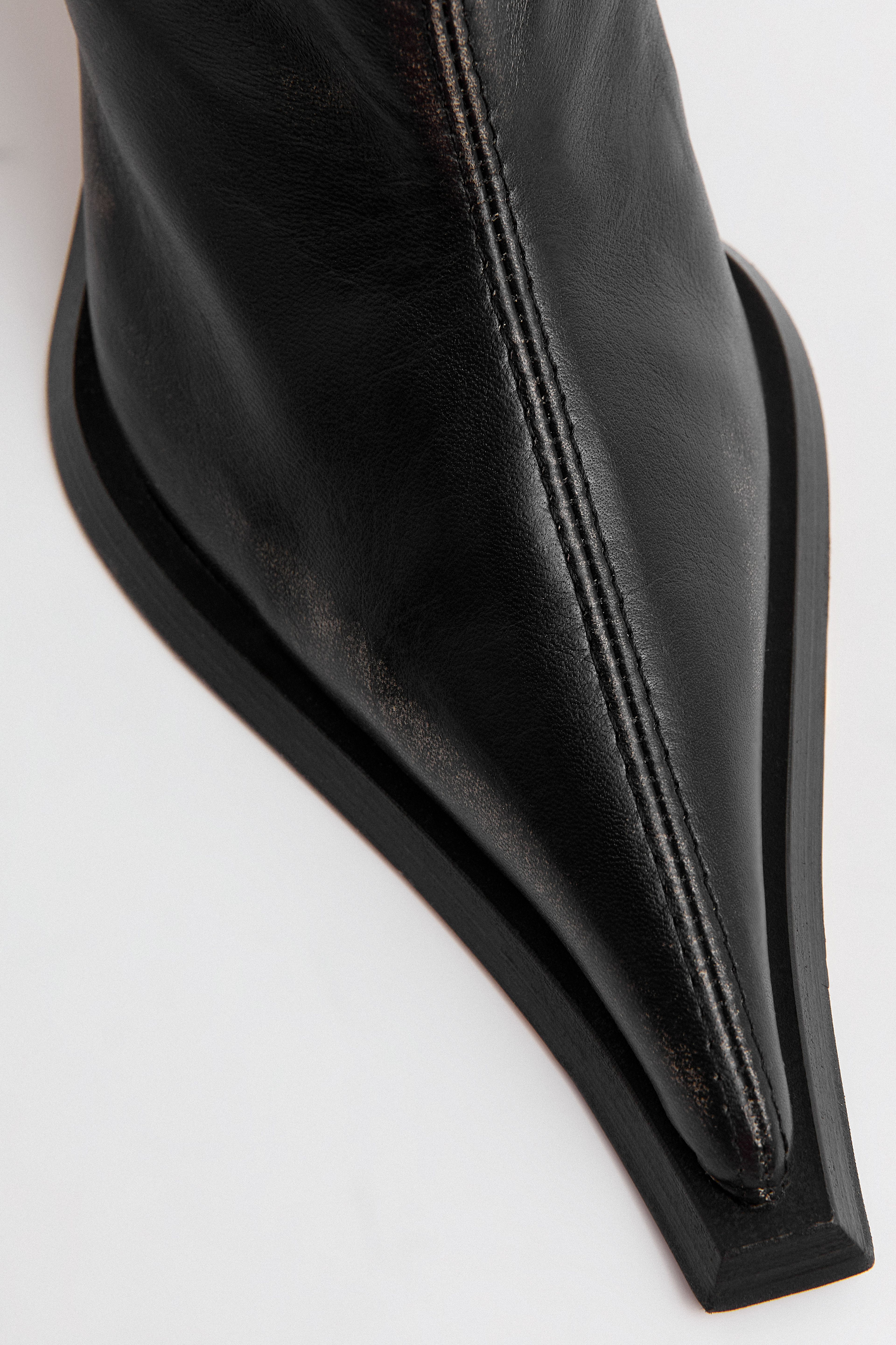 Charlene Boots - Black Brush Off Leather | Miista | Designed & Handmade in Europe