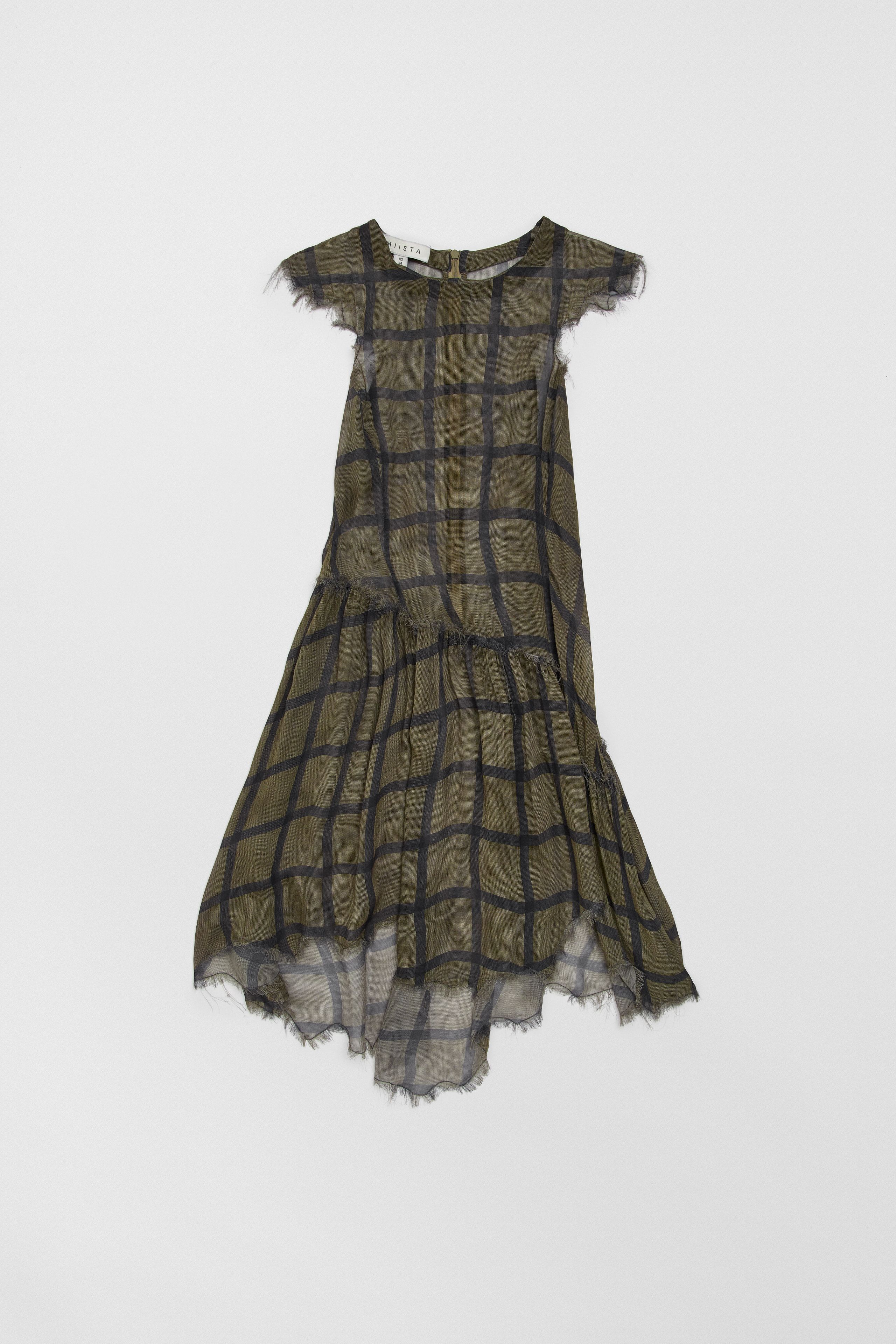 Siv Georgette Check Dress | Miista | Designed & Handmade in Europe