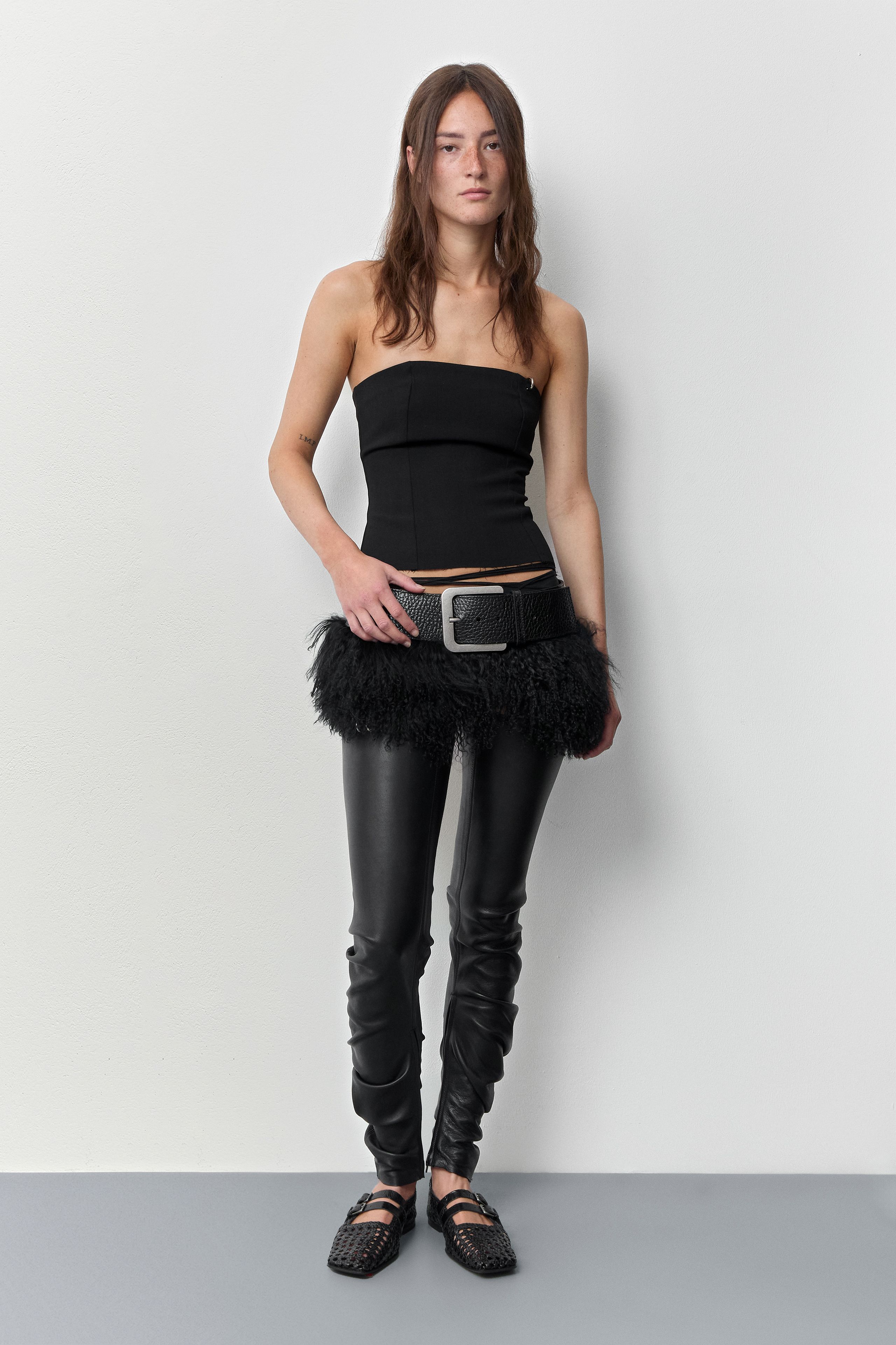 Erika Belt - Black Grainy Leather | Miista