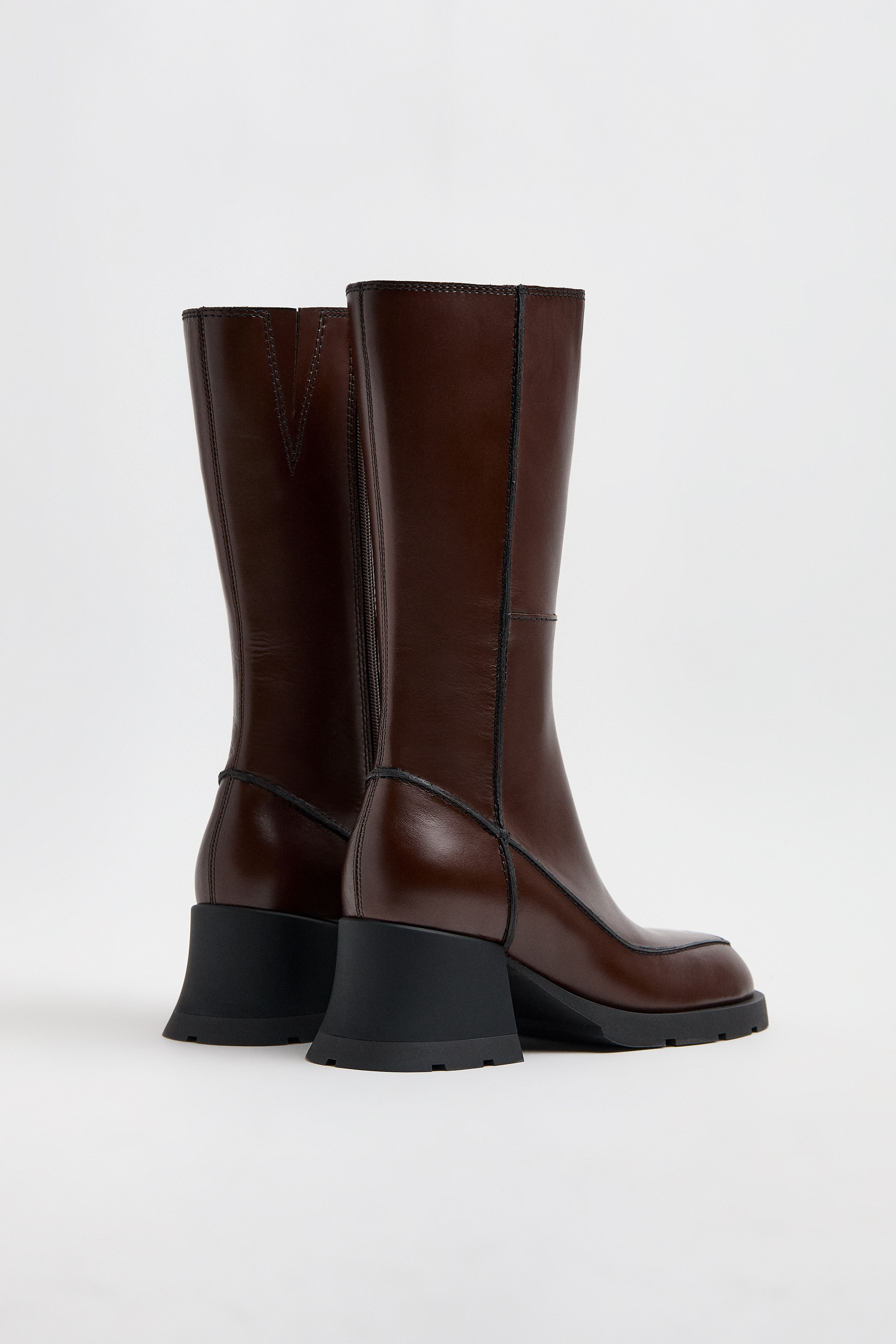Cleo Boots - Brown Black Leather | Miista | Designed & Handmade in Europe
