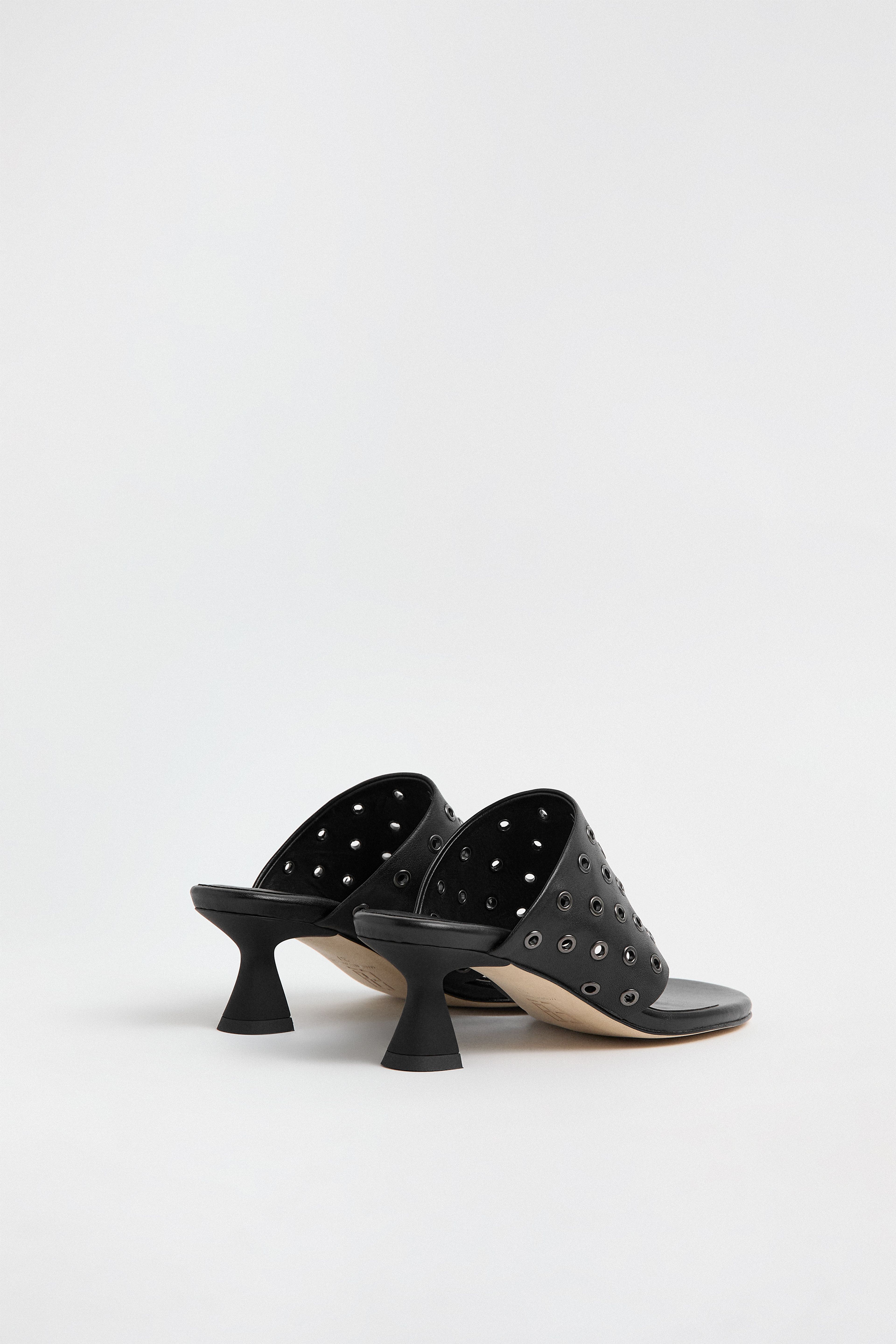Cedella Black Eyelets Sandals | Miista | Designed & Handmade in Europe