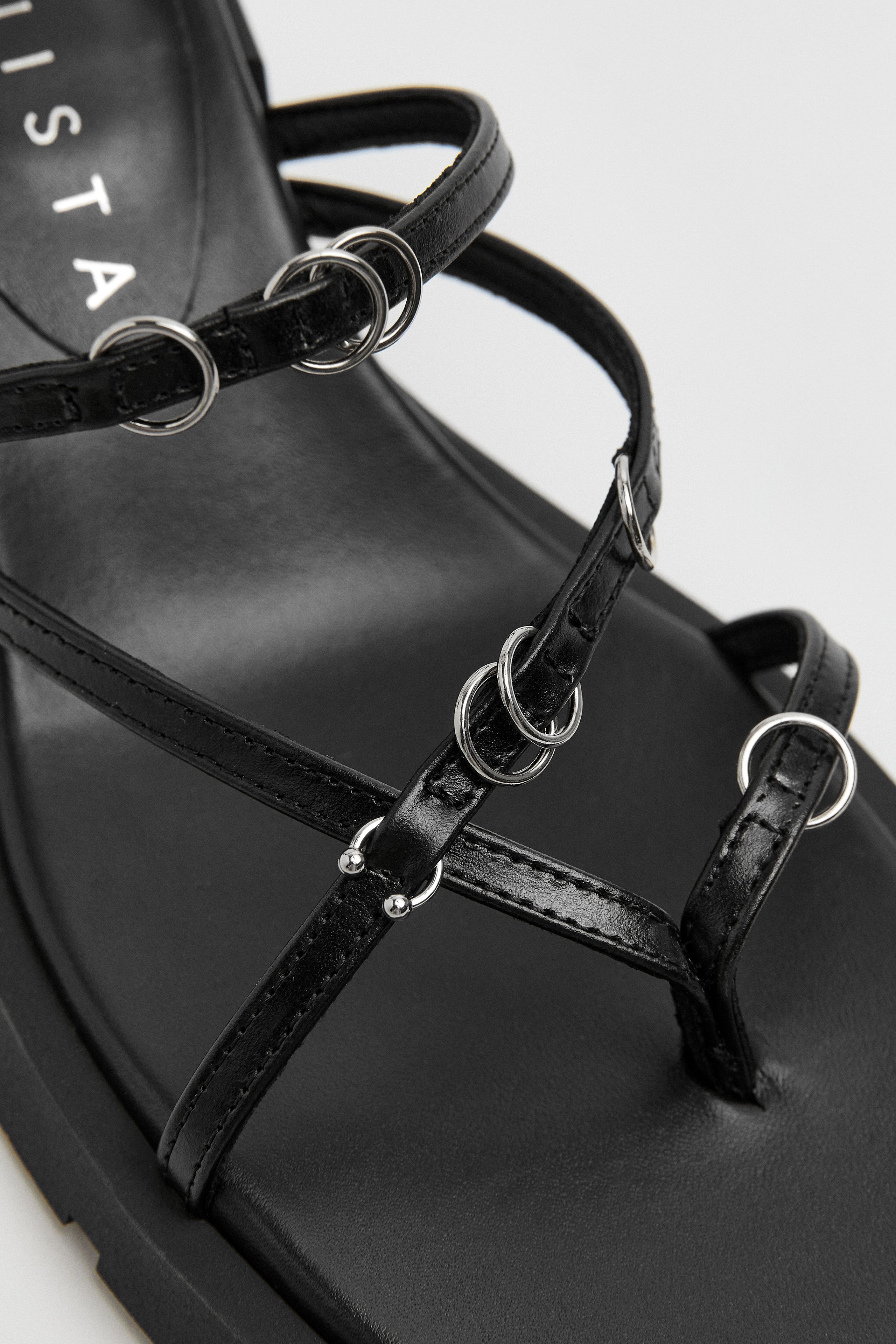 Jaslene Sandals - Black Leather | Miista