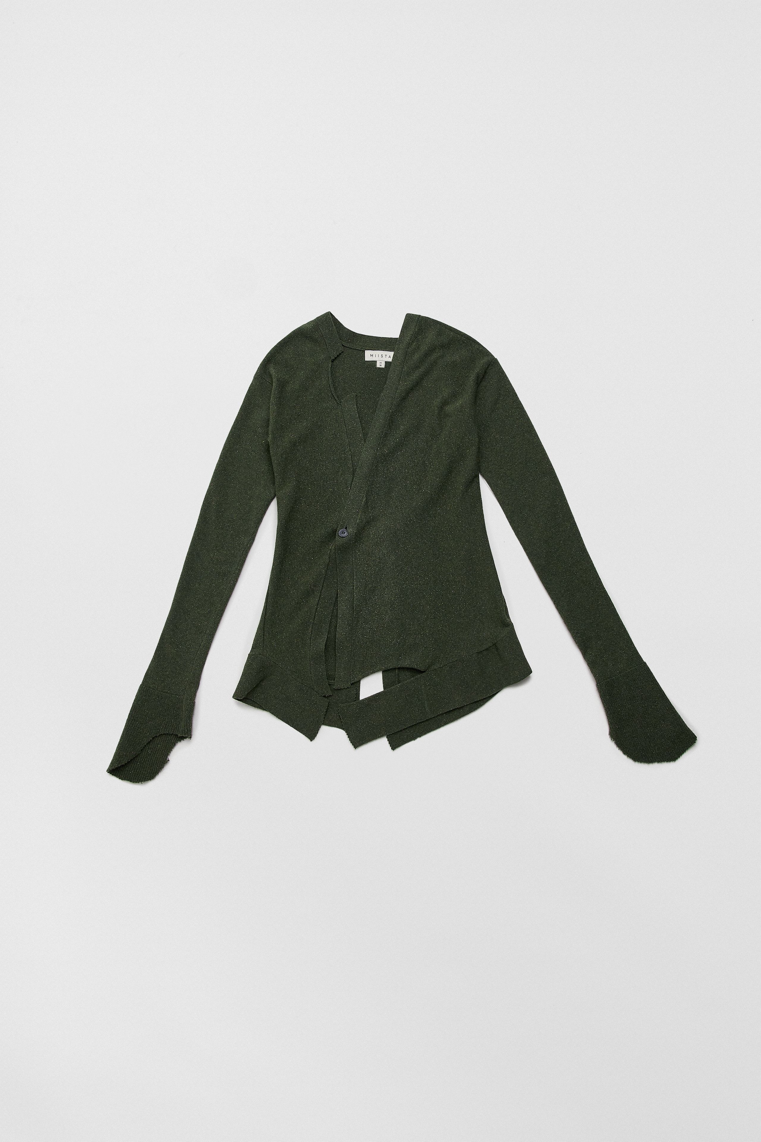 Dhesa Cardigan - Khaki Cashmere Wool Blend | Miista
