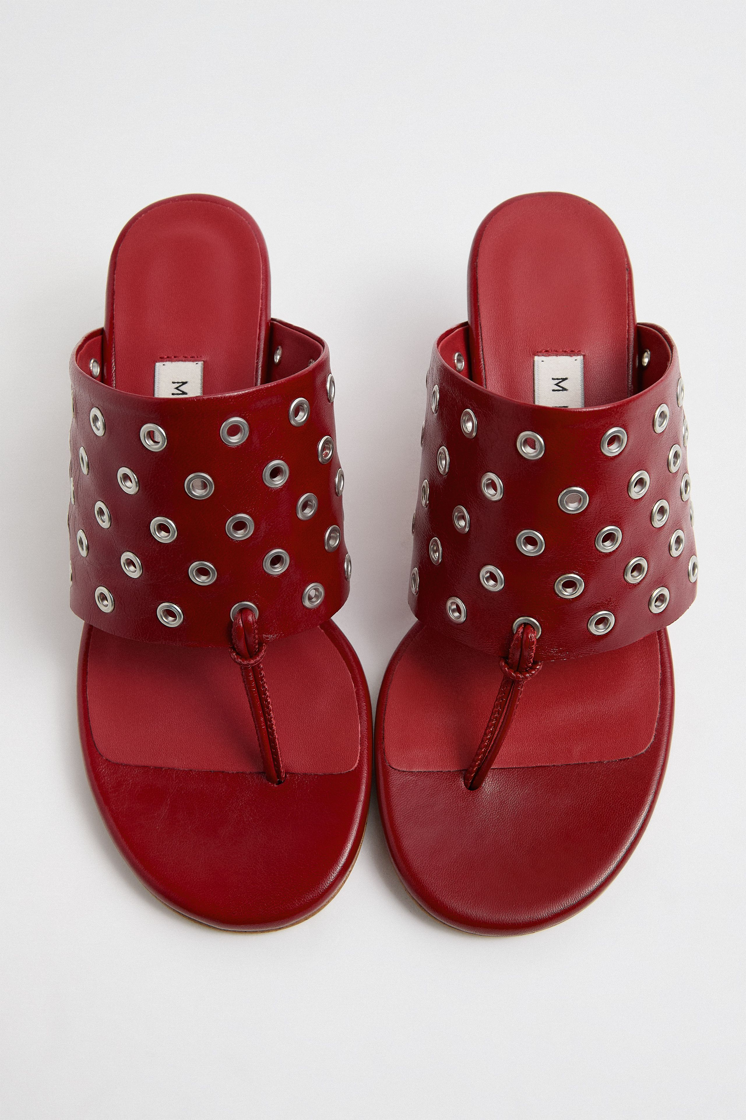 Cedella Red Eyelets Sandals | Miista | Designed & Handmade in Europe