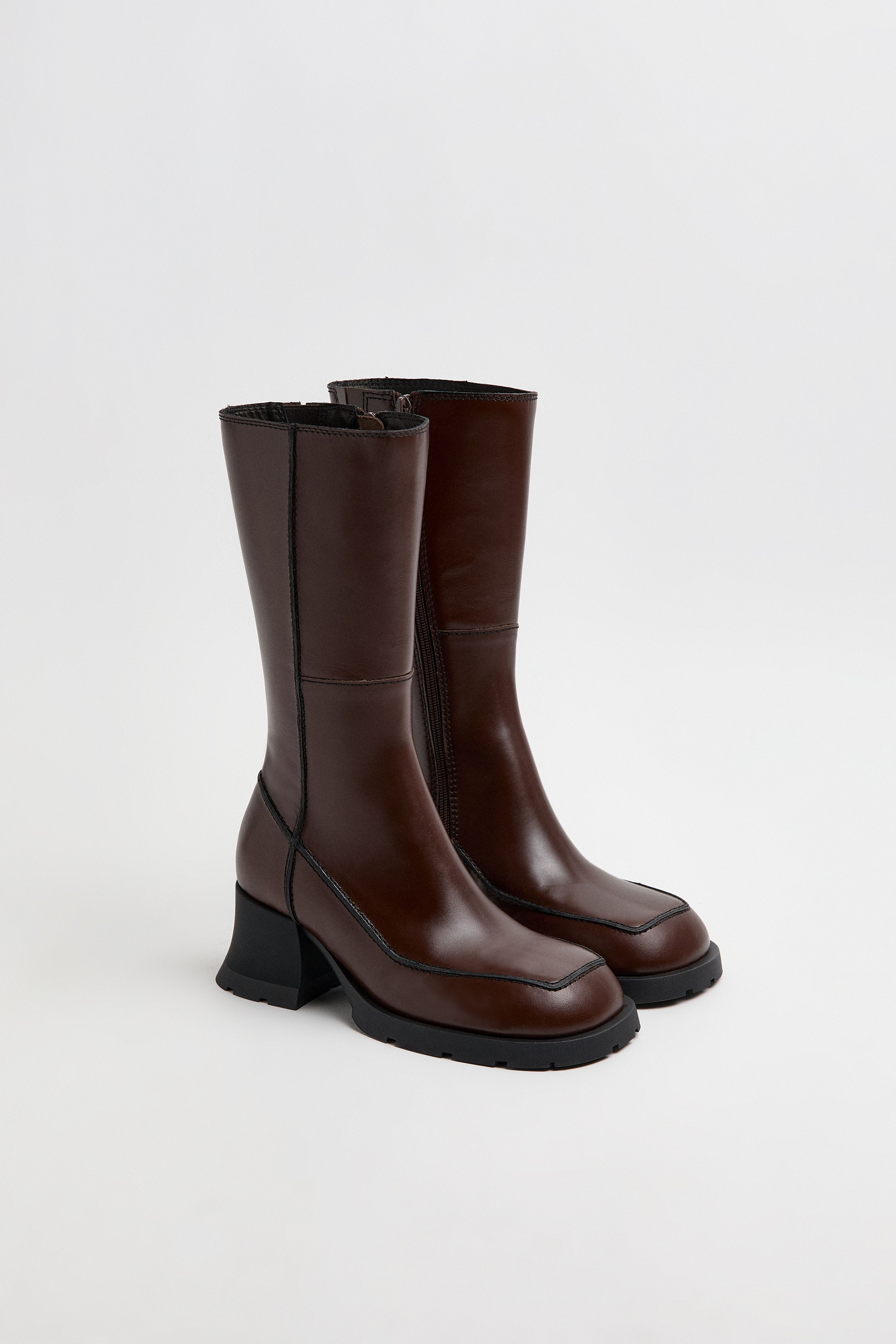 Cleo Boots - Brown Black Leather | Miista | Designed & Handmade in Europe