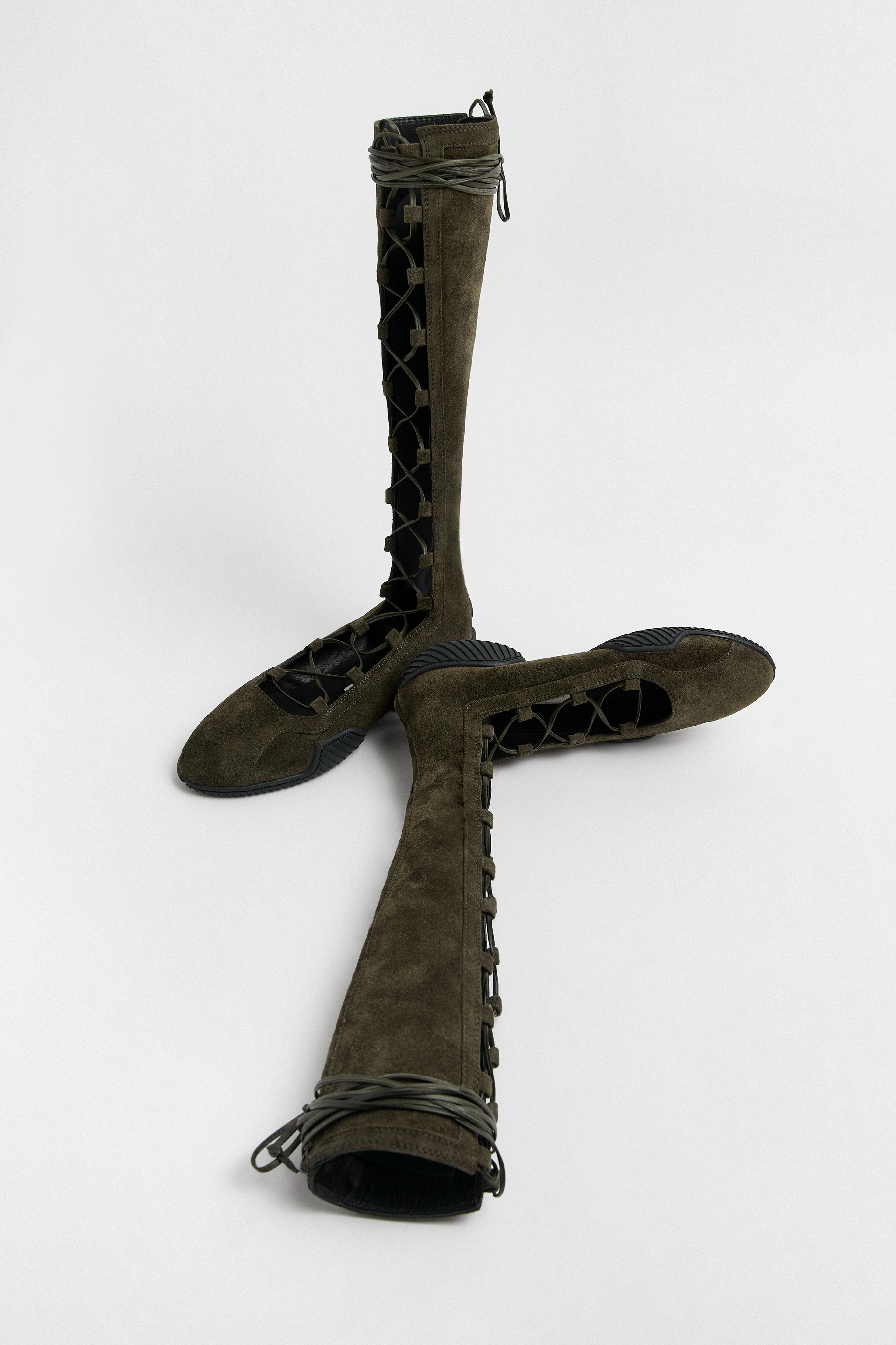 Mathilda Khaki Gladiator Ballerinas | Miista | Designed & Handmade in Europe