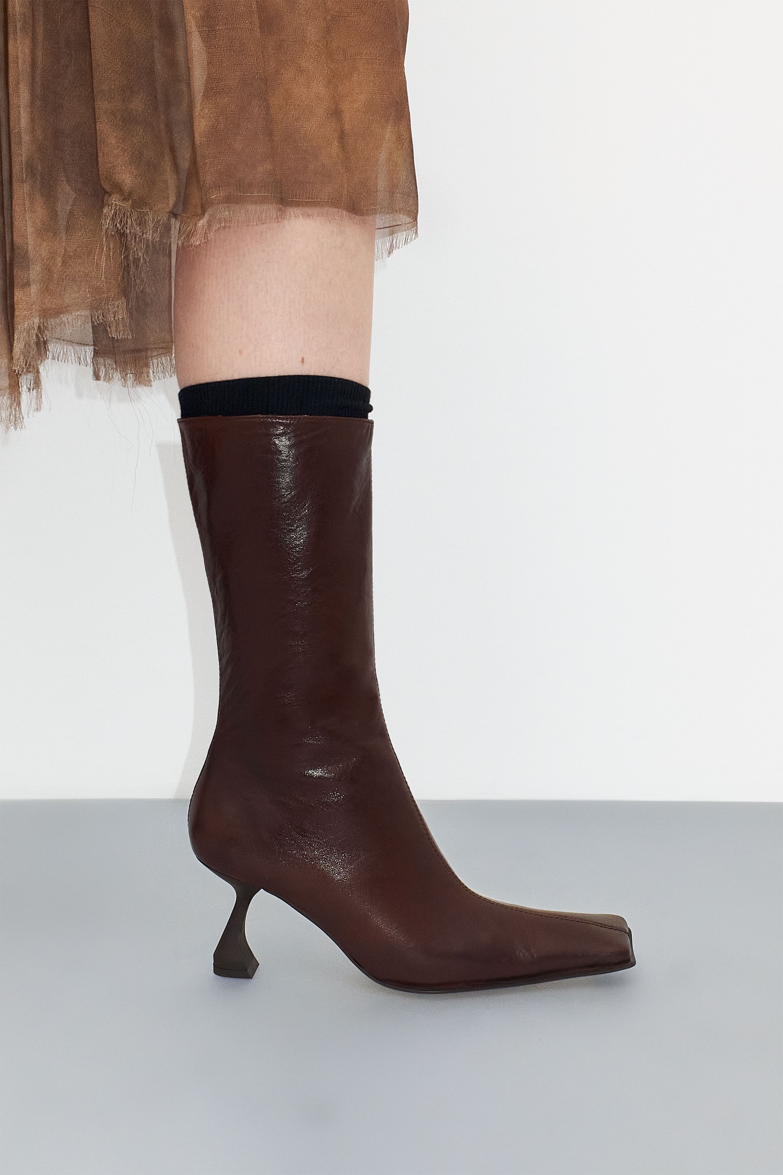 Zara Boots With Pearls On The Heel ZARA High Heel Studded Ankle