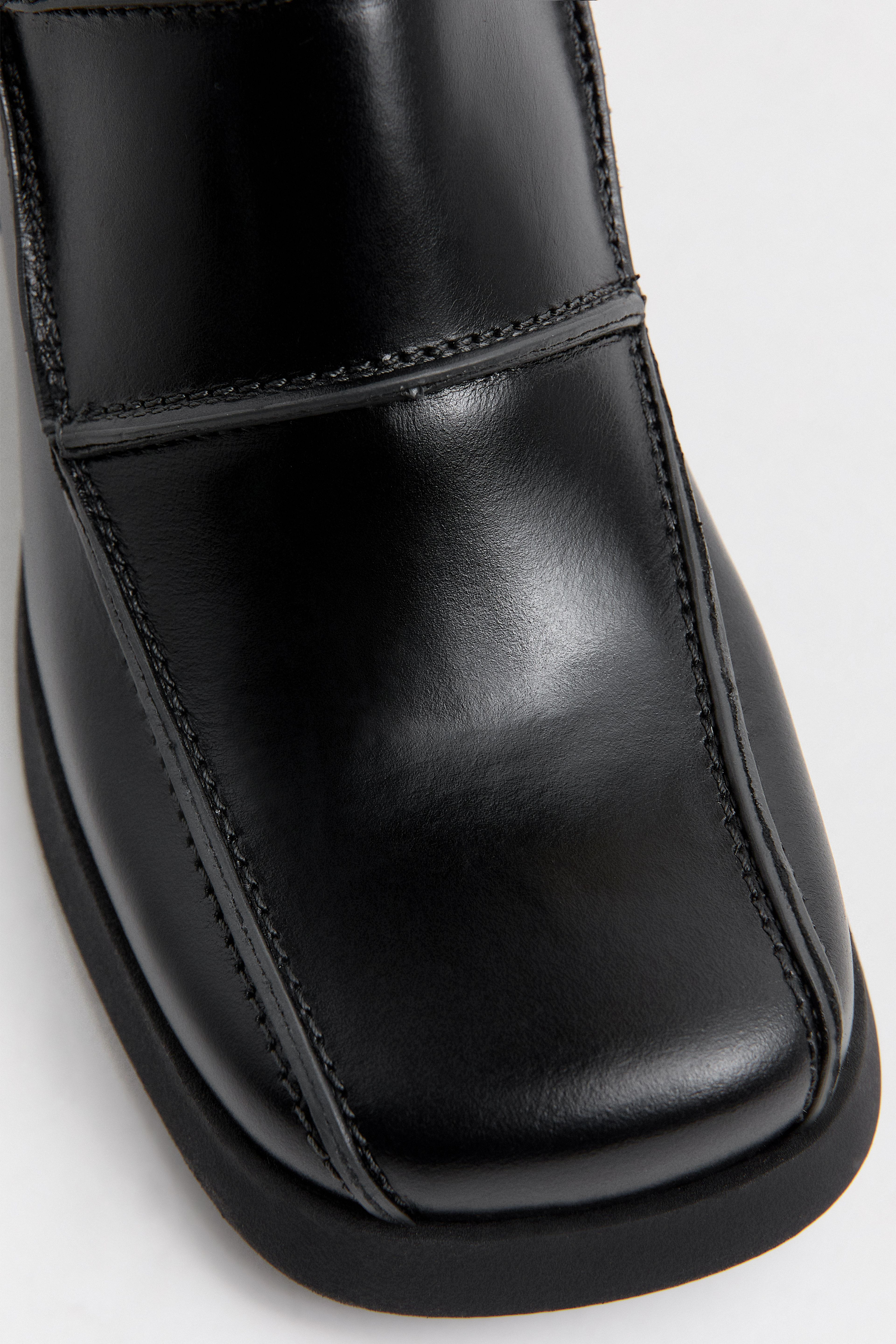 Neaera Boots - Black Leather Grey Stitching | Miista | Designed & Handmade in Europe