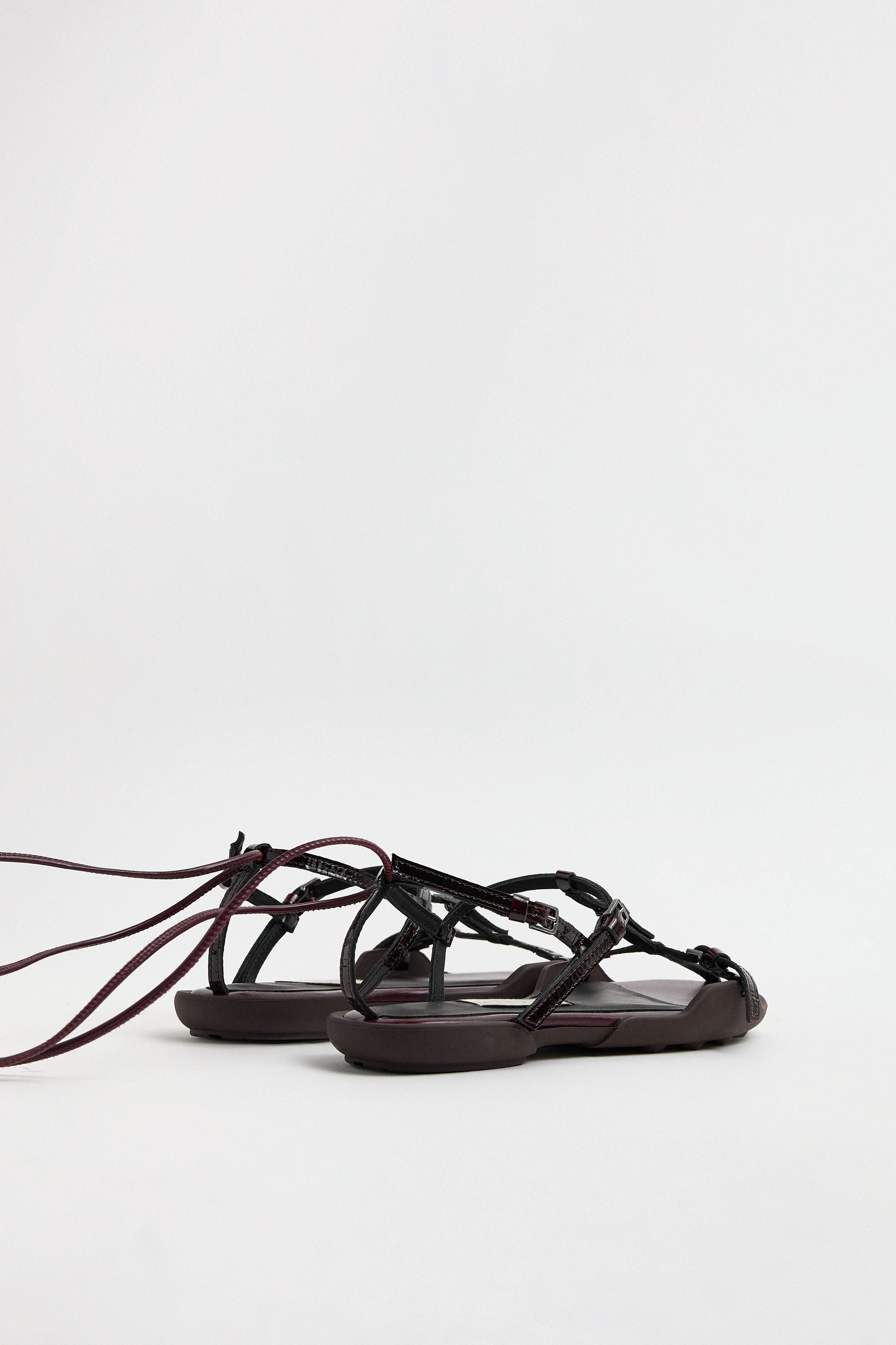 Raeny Burgundy Lace Up Sandals | Miista | Designed & Handmade in Europe
