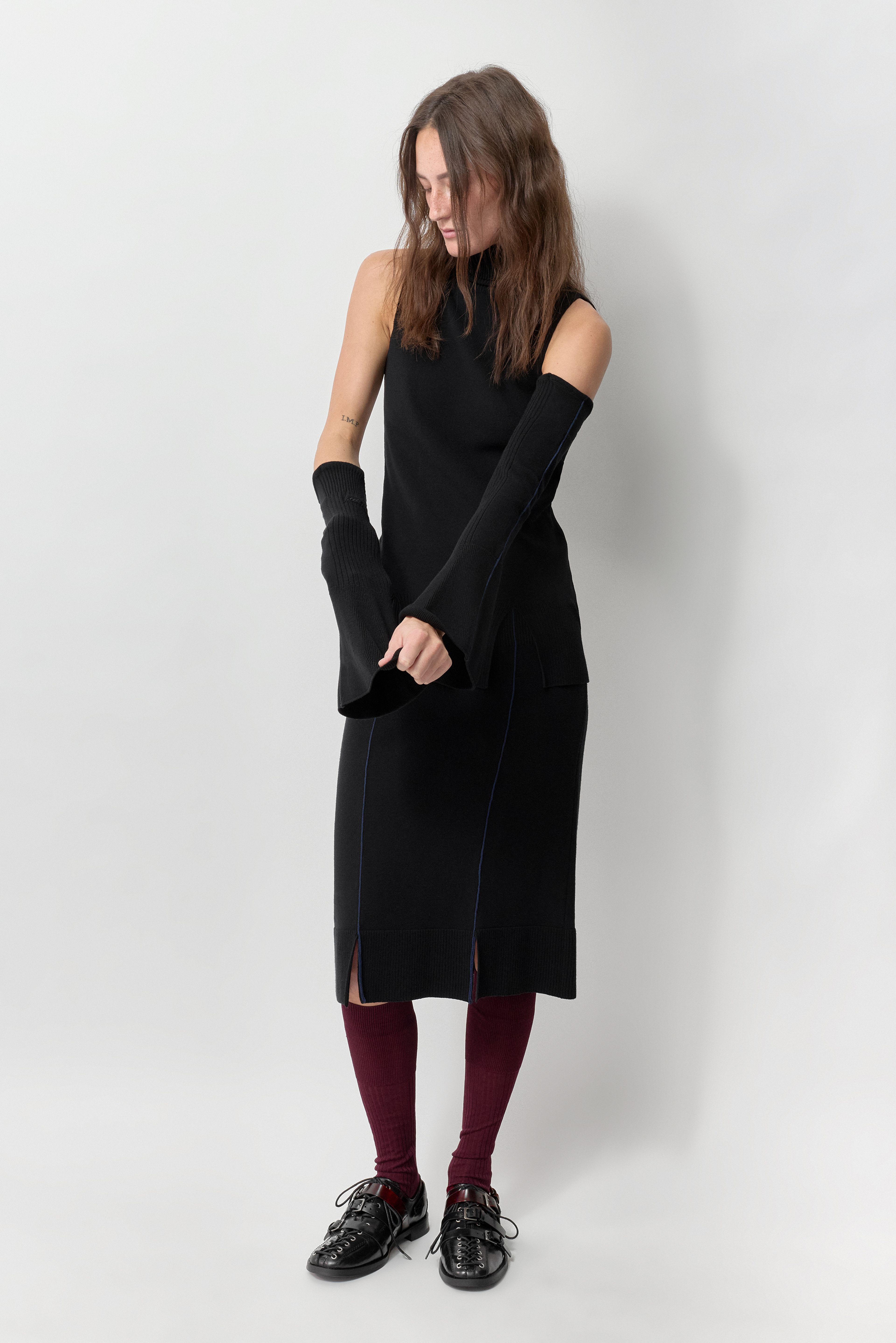 Xavi Leg Warmer - Black Viscose Knit | Miista | Designed & Handmade in Europe