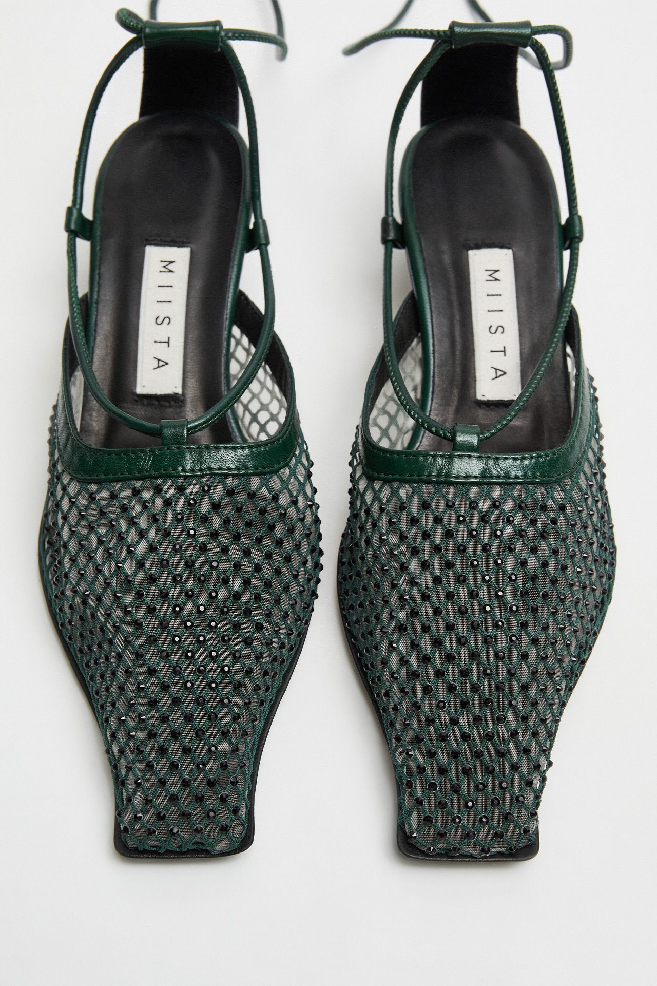 Andes Green Mesh Mule Sandals | Miista Europe | Made in Portugal