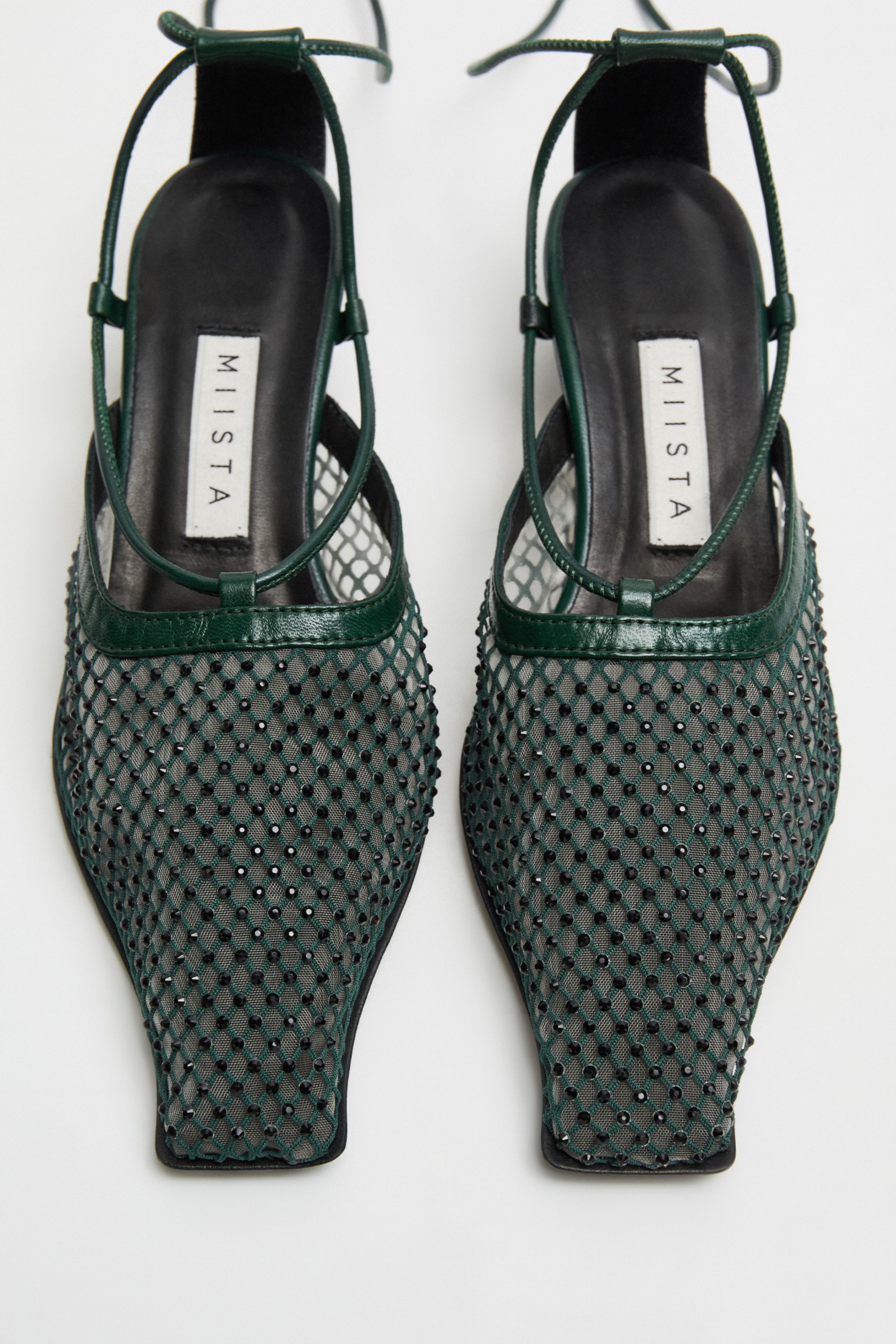 Andes Green Mesh Mule Sandals | Miista Europe | Made in Portugal