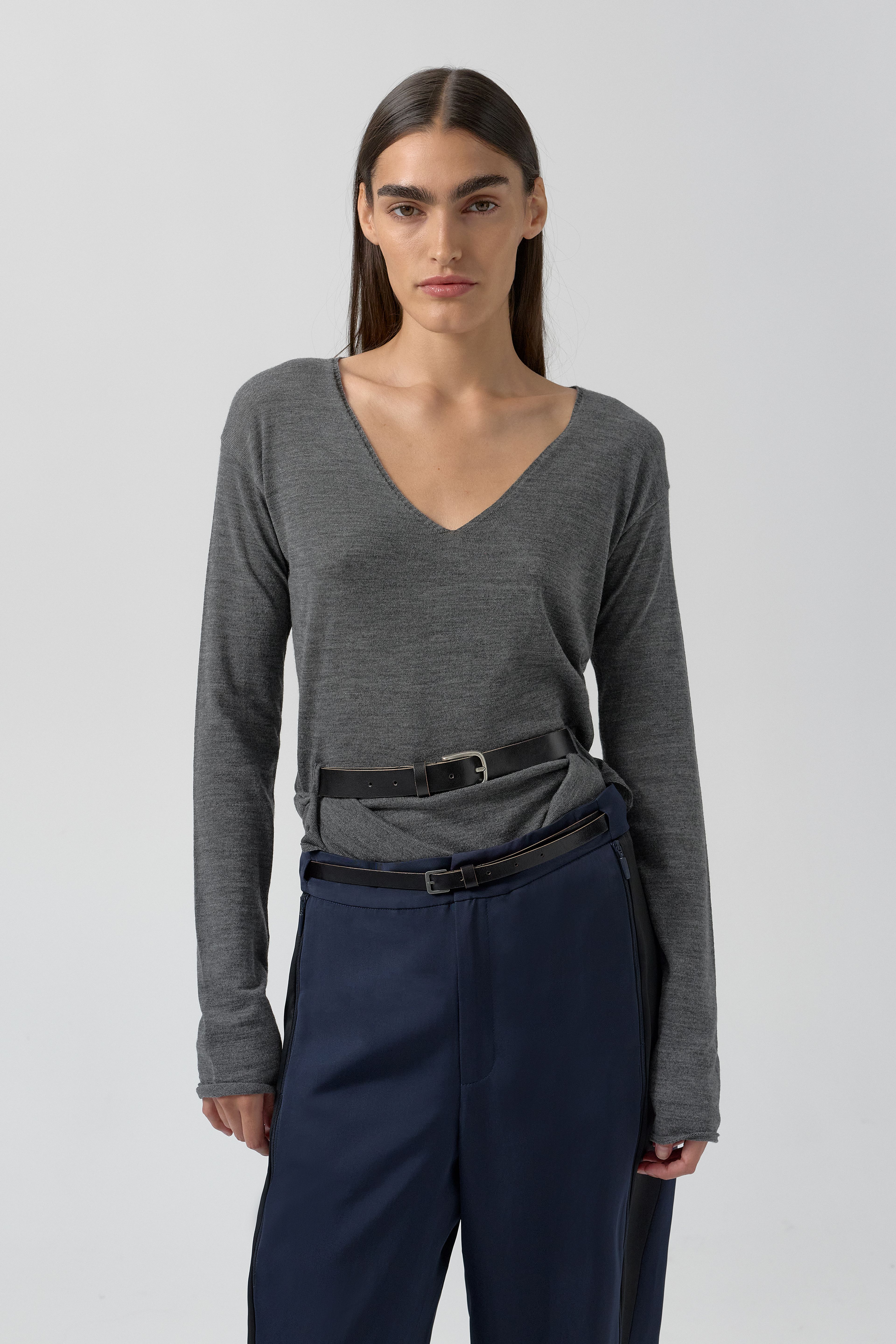 Yoko Jumper - Grey Extra Fine Merino Knit | Miista | Designed & Handmade in Europe