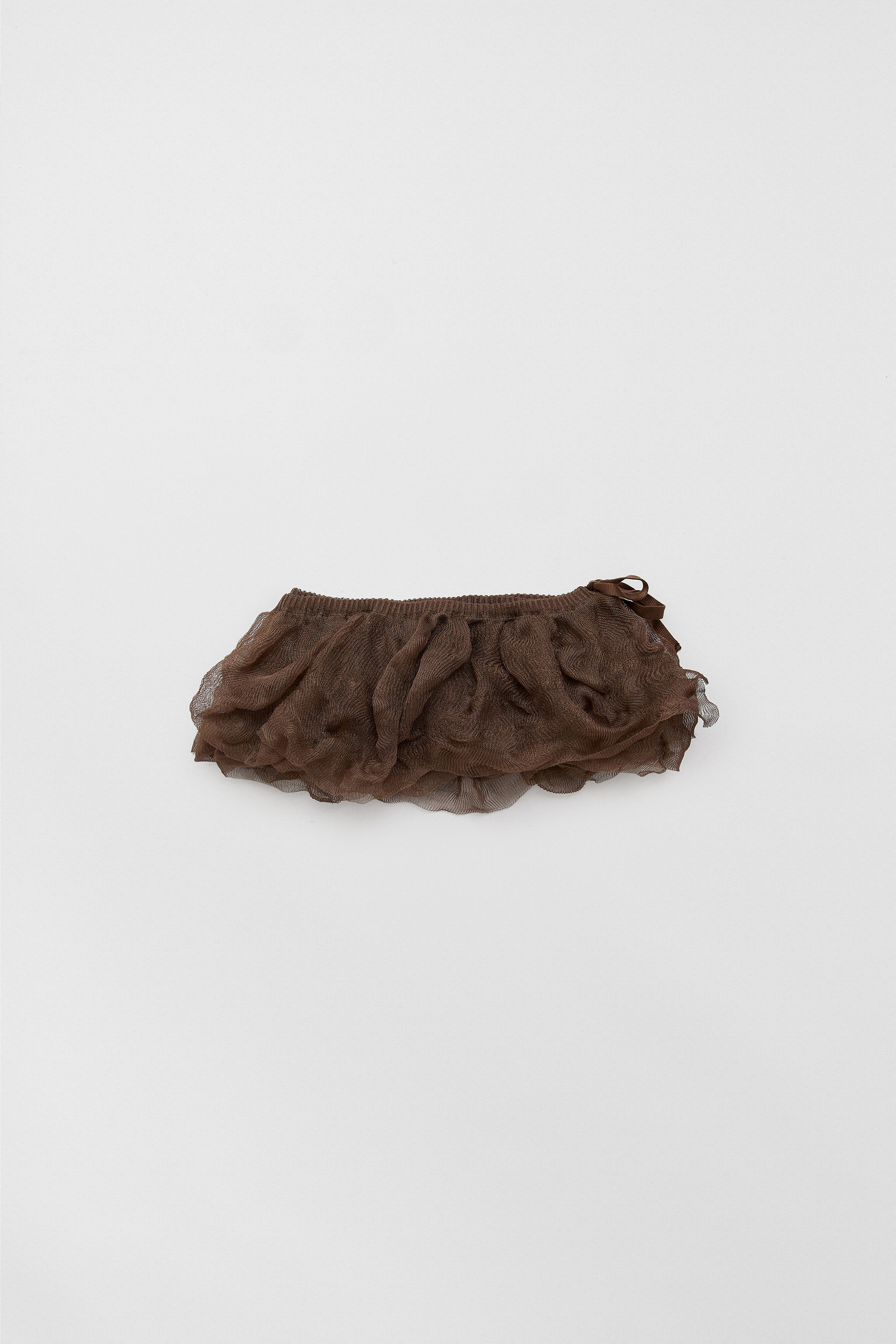 Vee Dark Brown Knitted Ruffle | Miista | Designed & Handmade in Europe