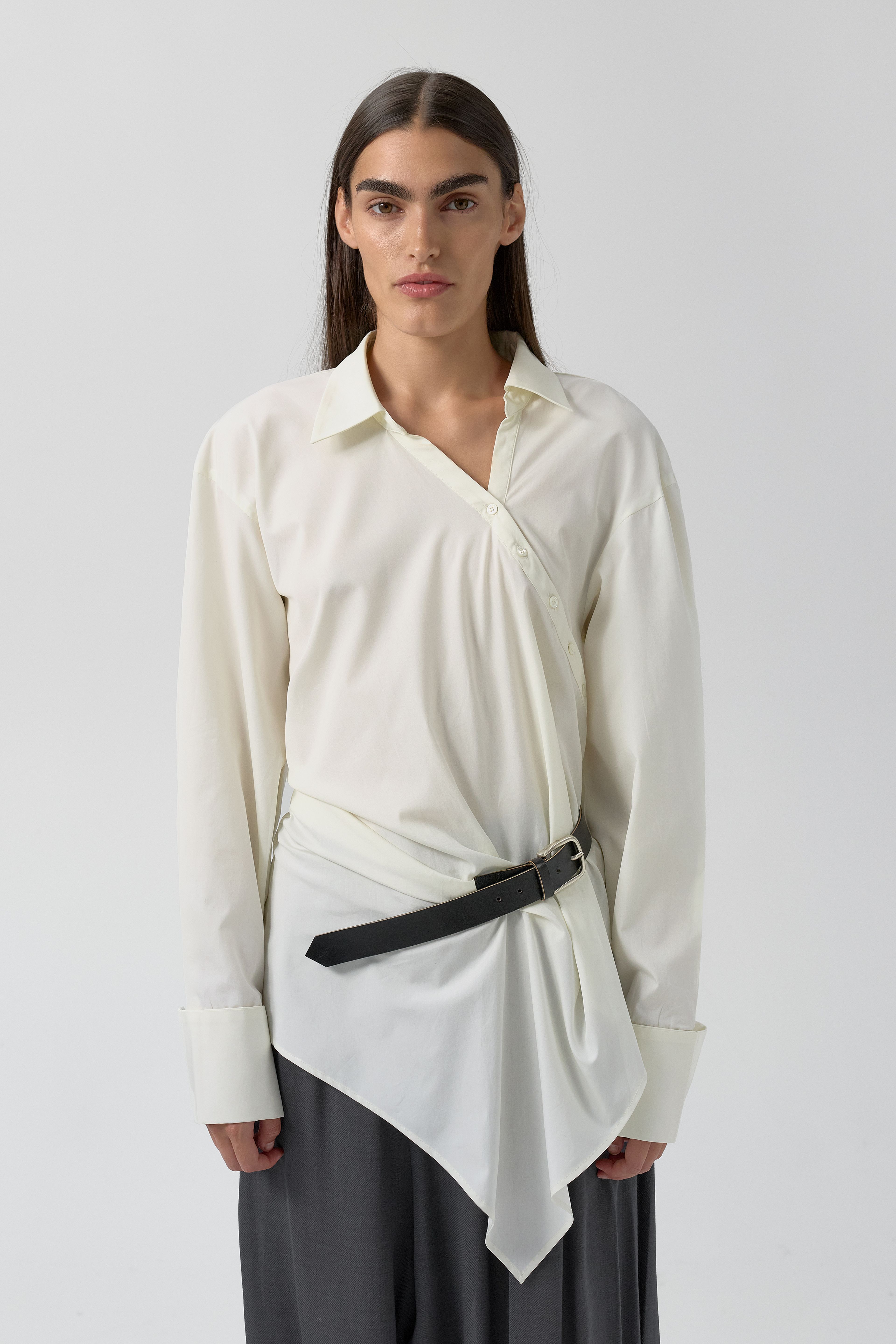 Calle Shirt - Beige Cotton | Miista | Designed & Handmade in Europe