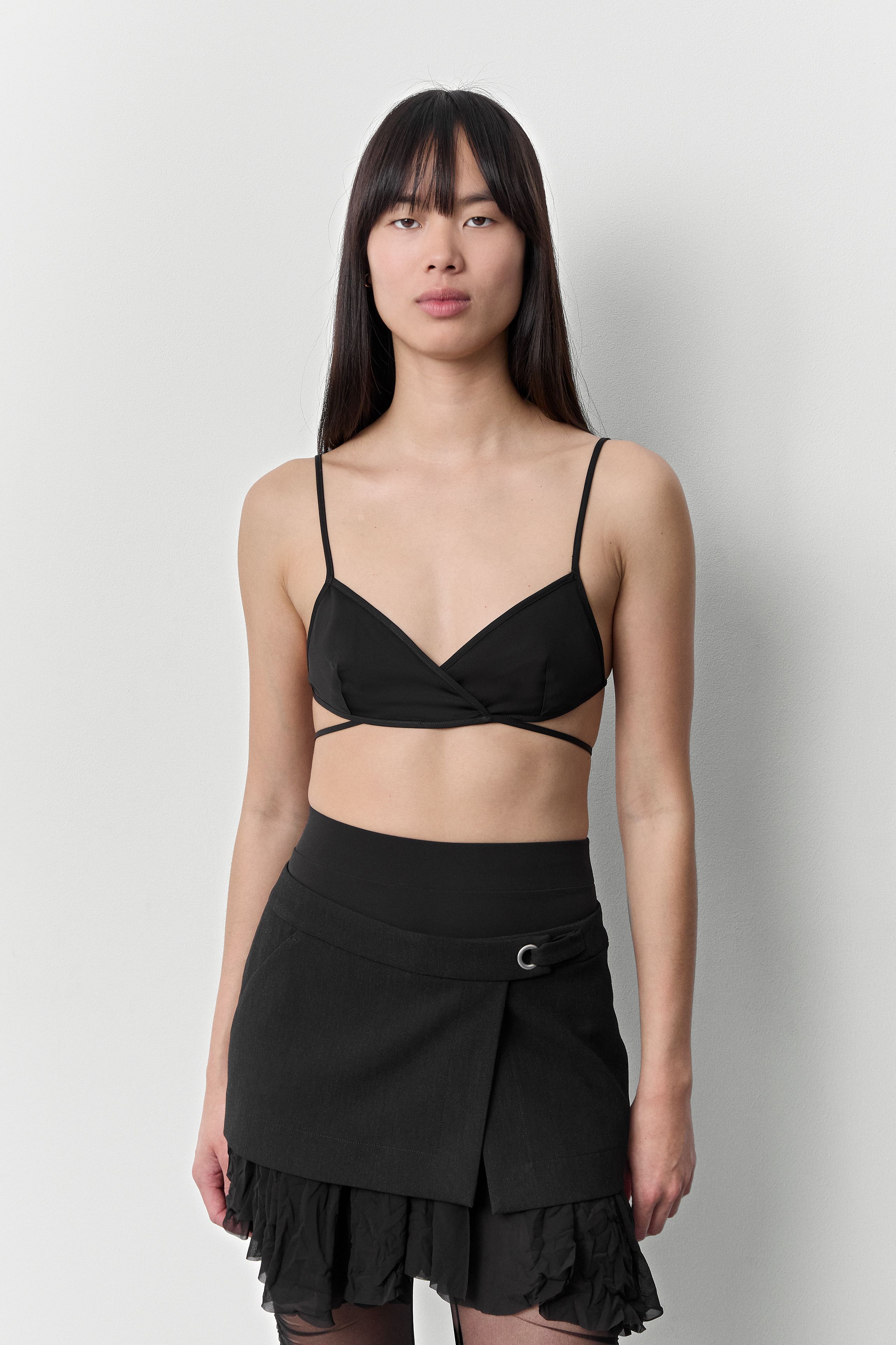 Keir Satin Black Bra | Miista | Designed & Handmade in Europe