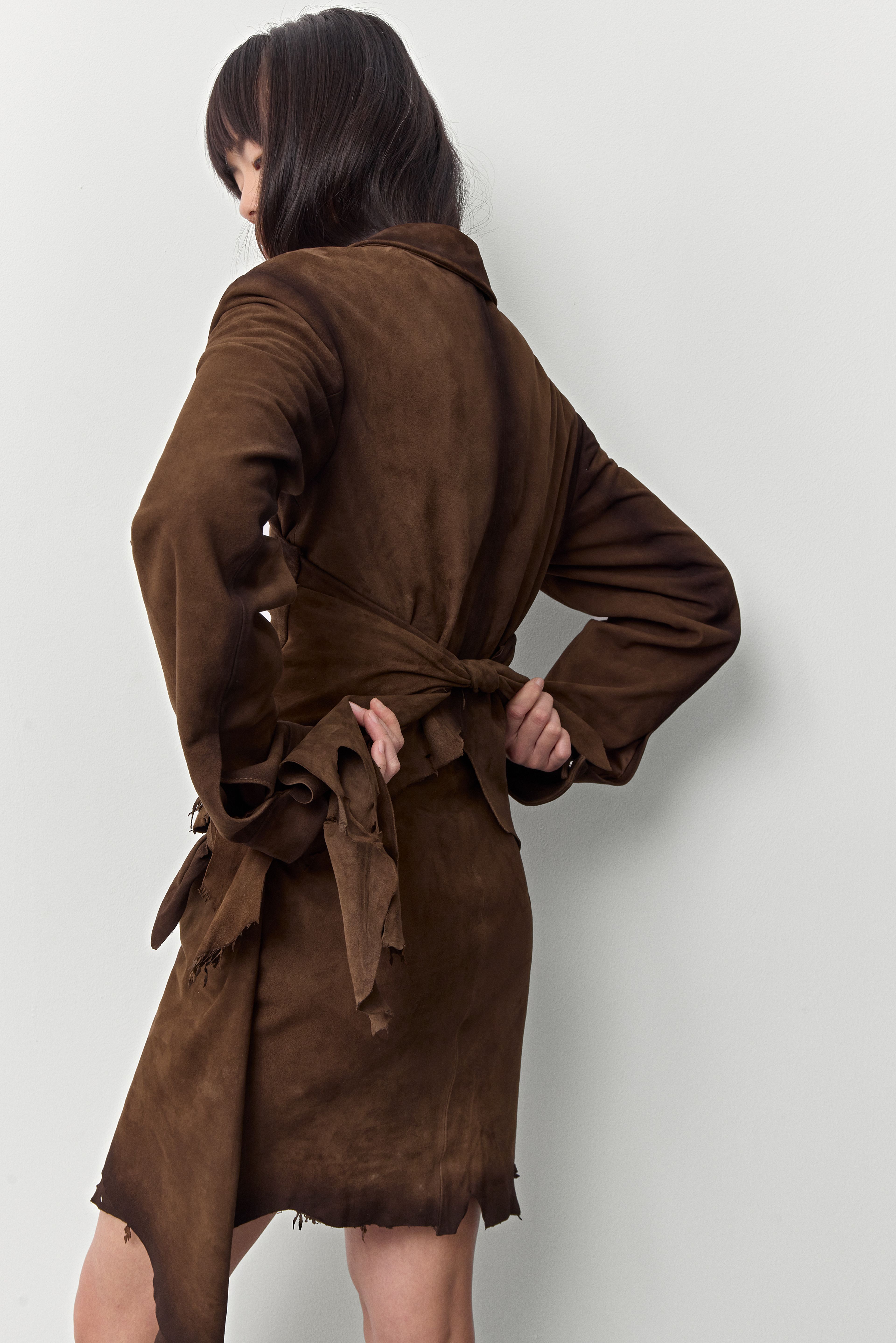 Steph Tan Wrapped Leather Jacket | Miista | Designed & Handmade in Europe