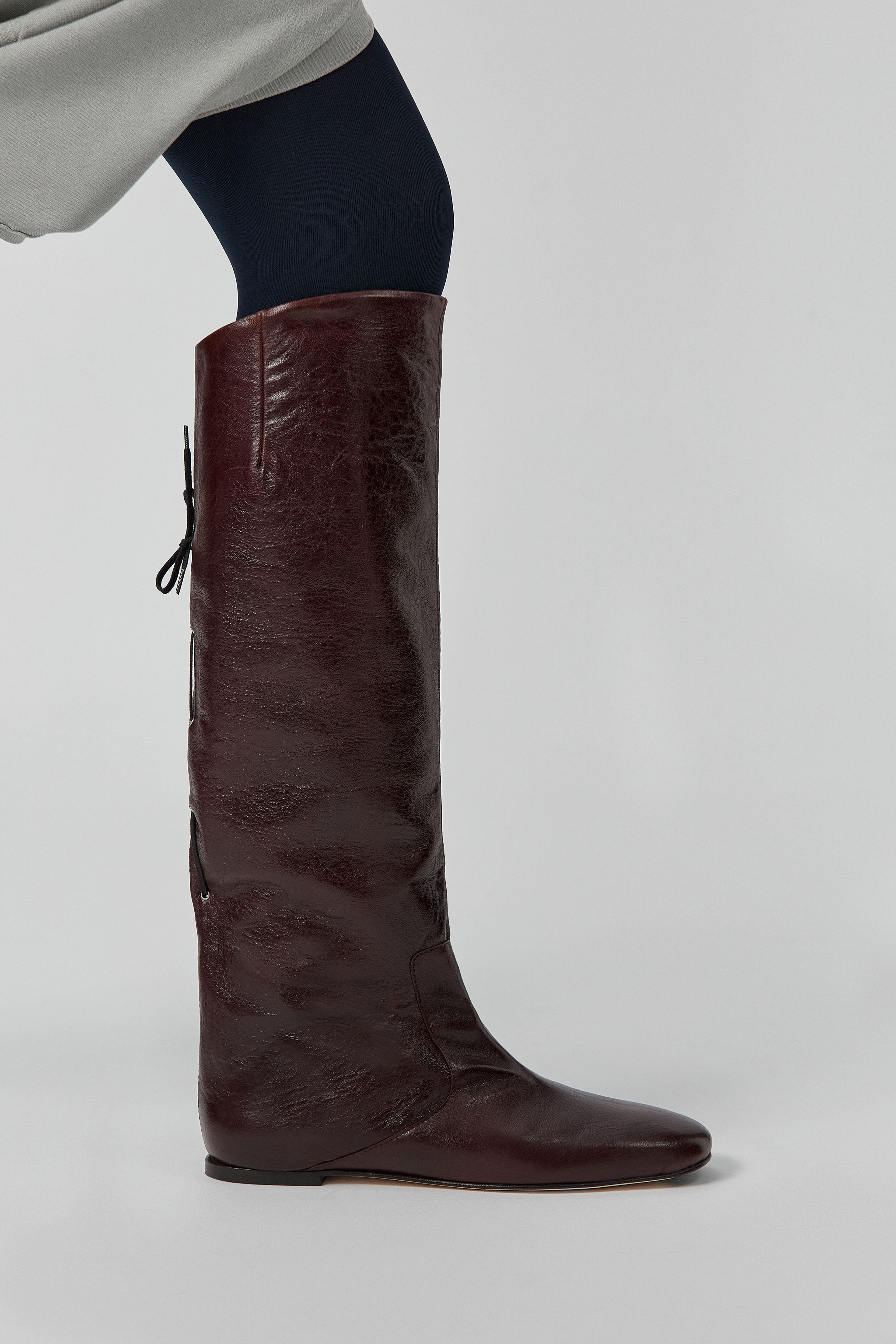 Karola Boots - Dark Brown Crinkle Leather | Miista | Designed & Handmade in Europe