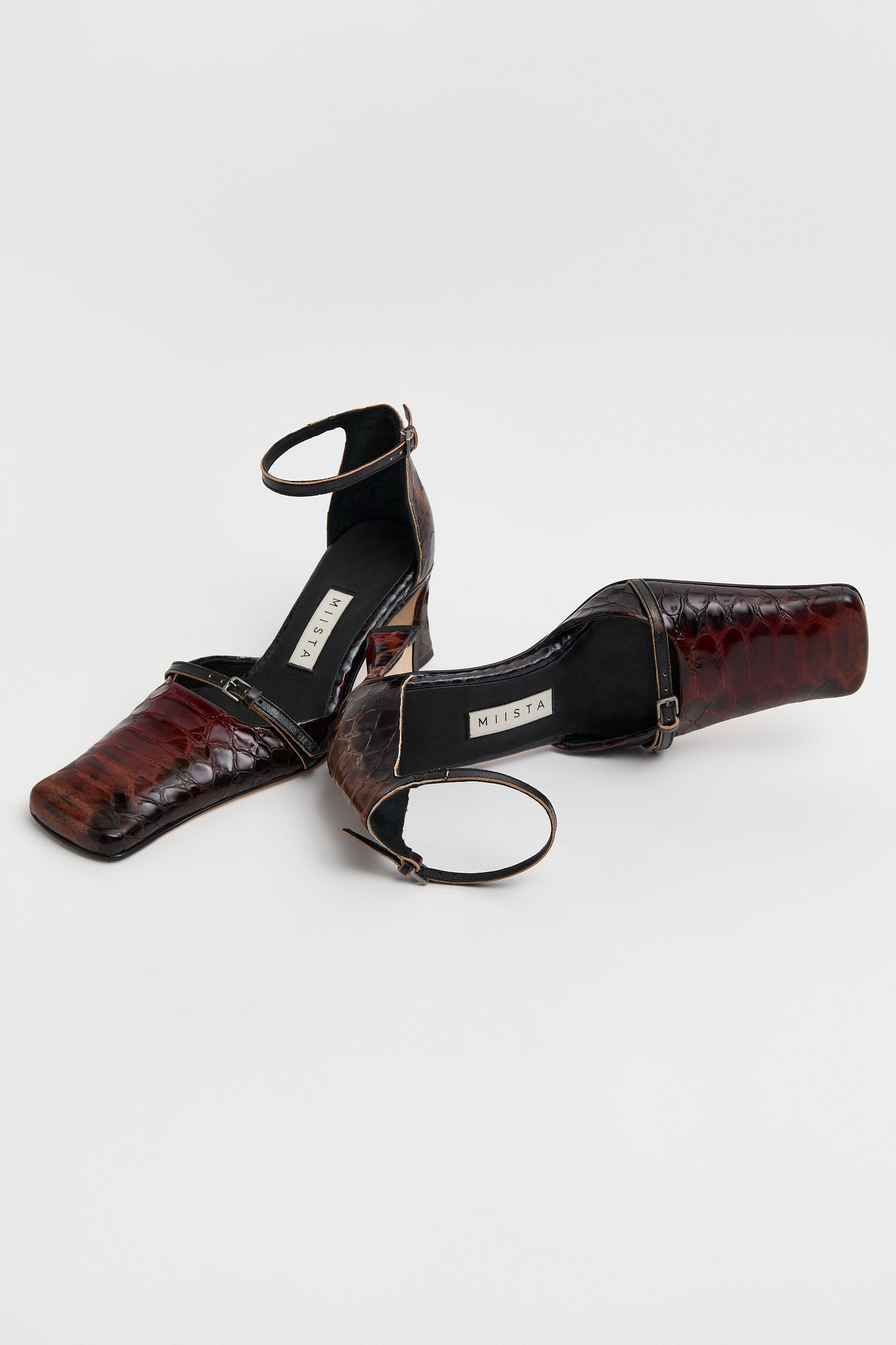 Agna Courts - Tan Snake Embossed Leather | Miista | Designed & Handmade in Europe