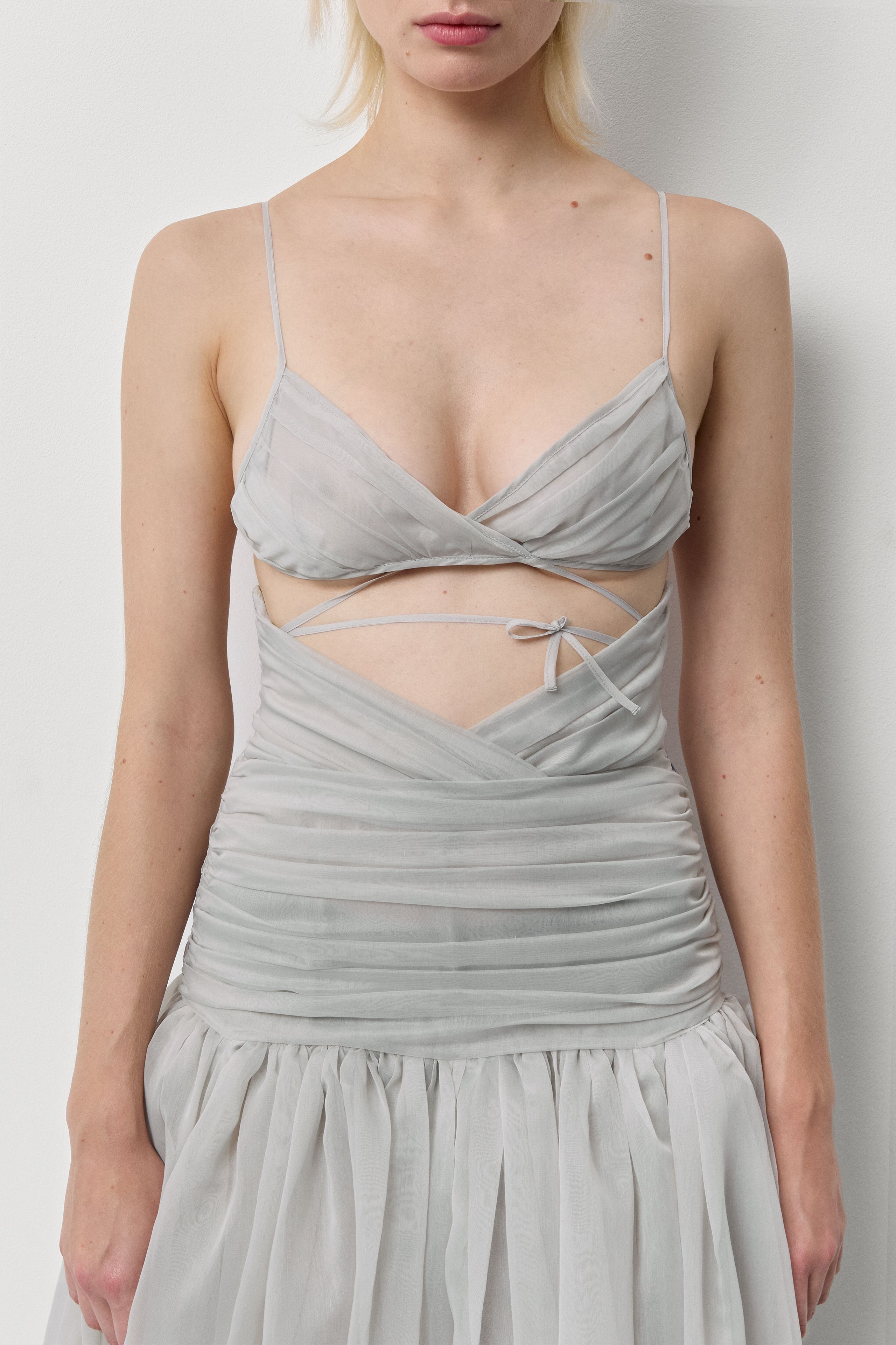 Adrienne Skirt - Pearl Grey Balloon Sheer | Miista