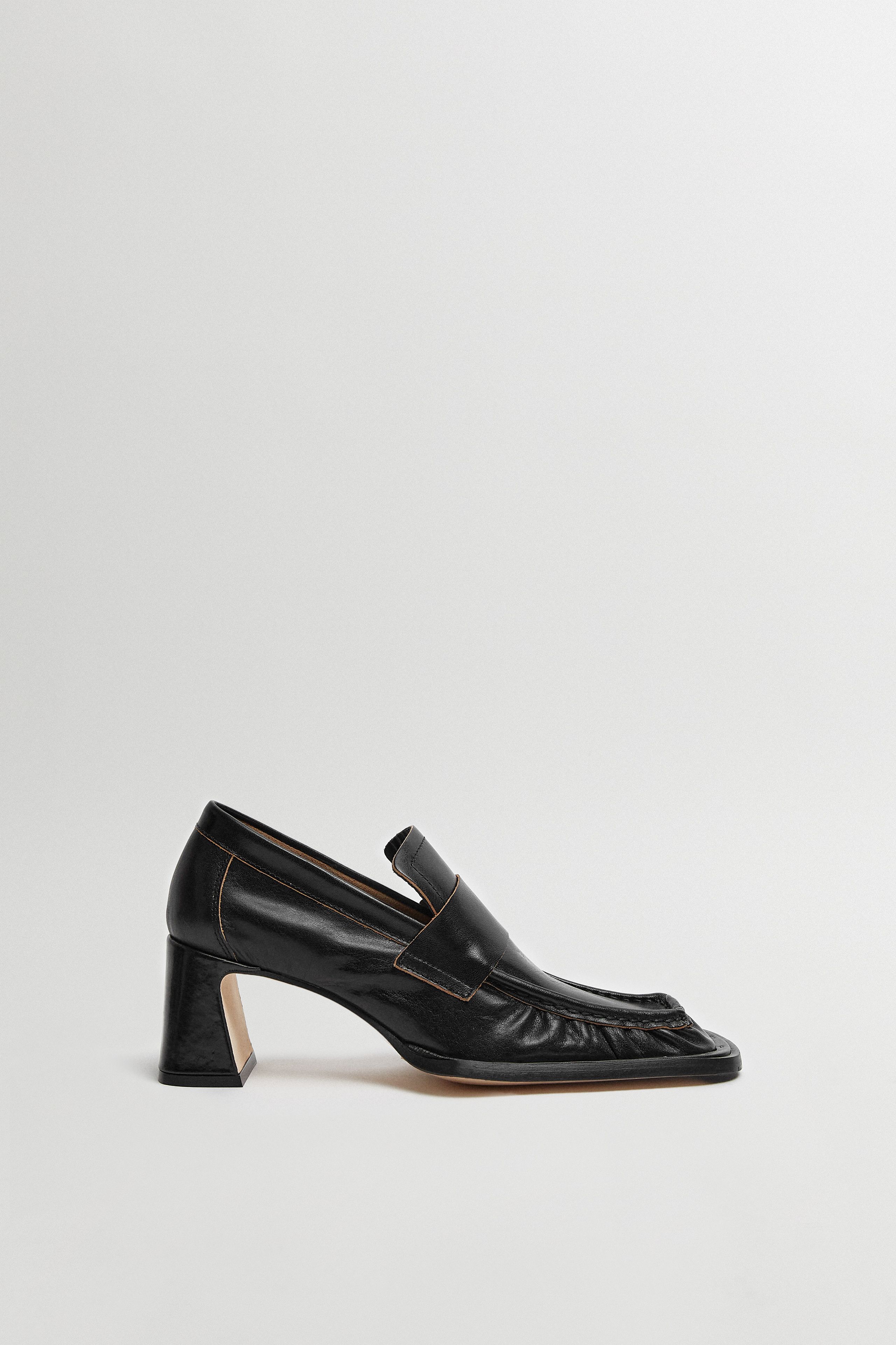 Loaf Black Heeled Loafers | Miista