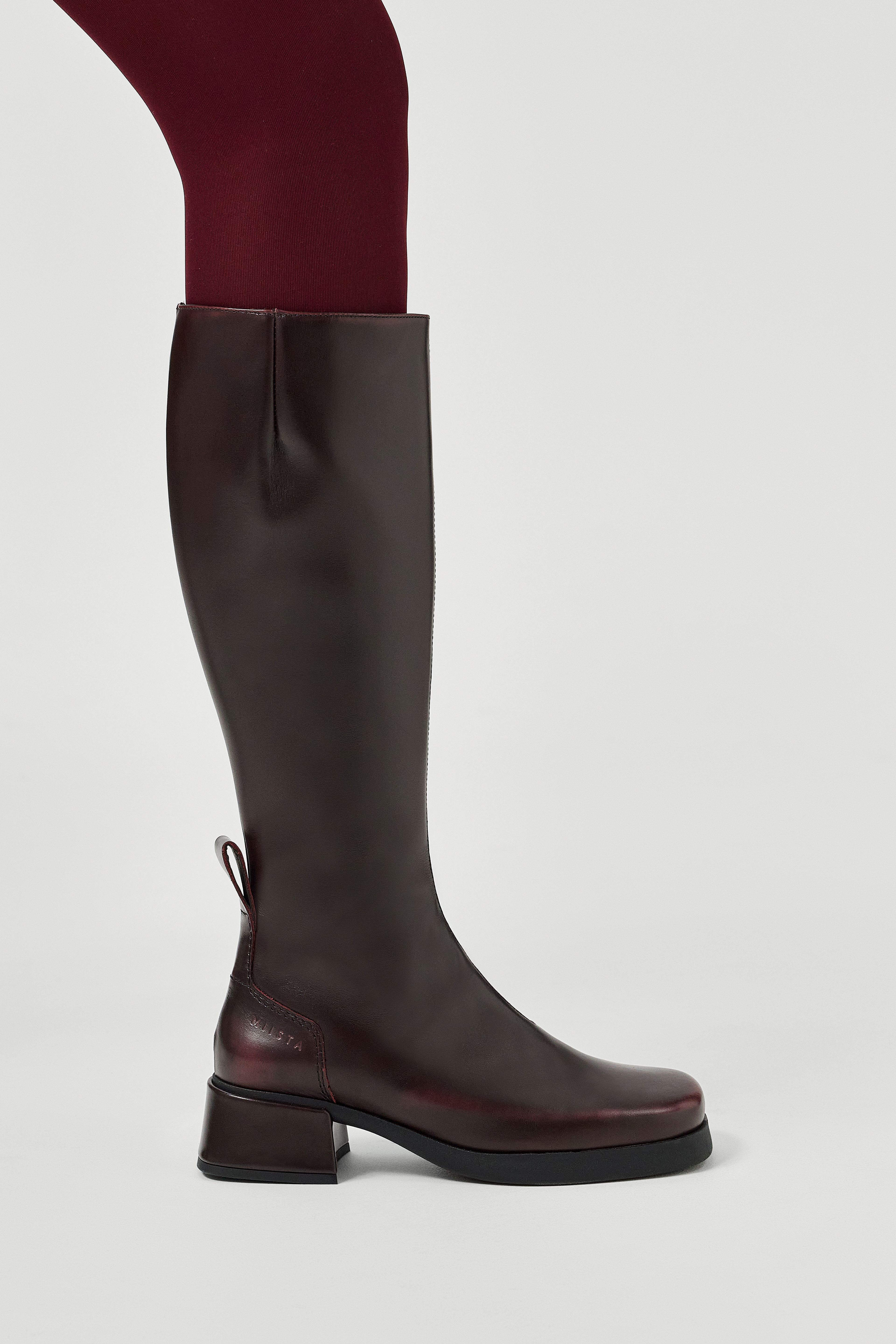 Brunildha Boots - Burgundy Shiny Leather | Miista | Designed & Handmade in Europe