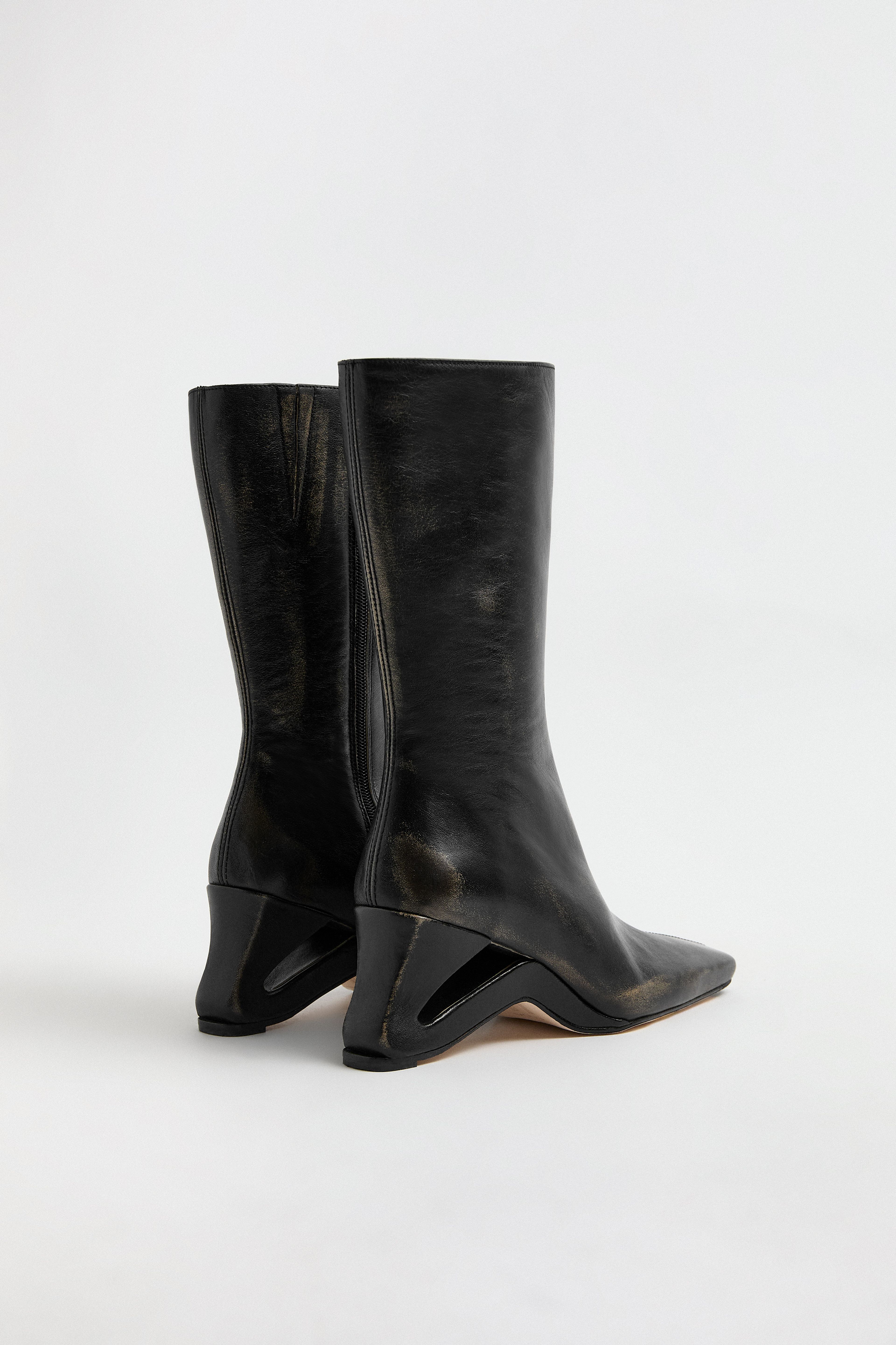 Sulay Boots - Black Brush Off Leather | Miista | Designed & Handmade in Europe