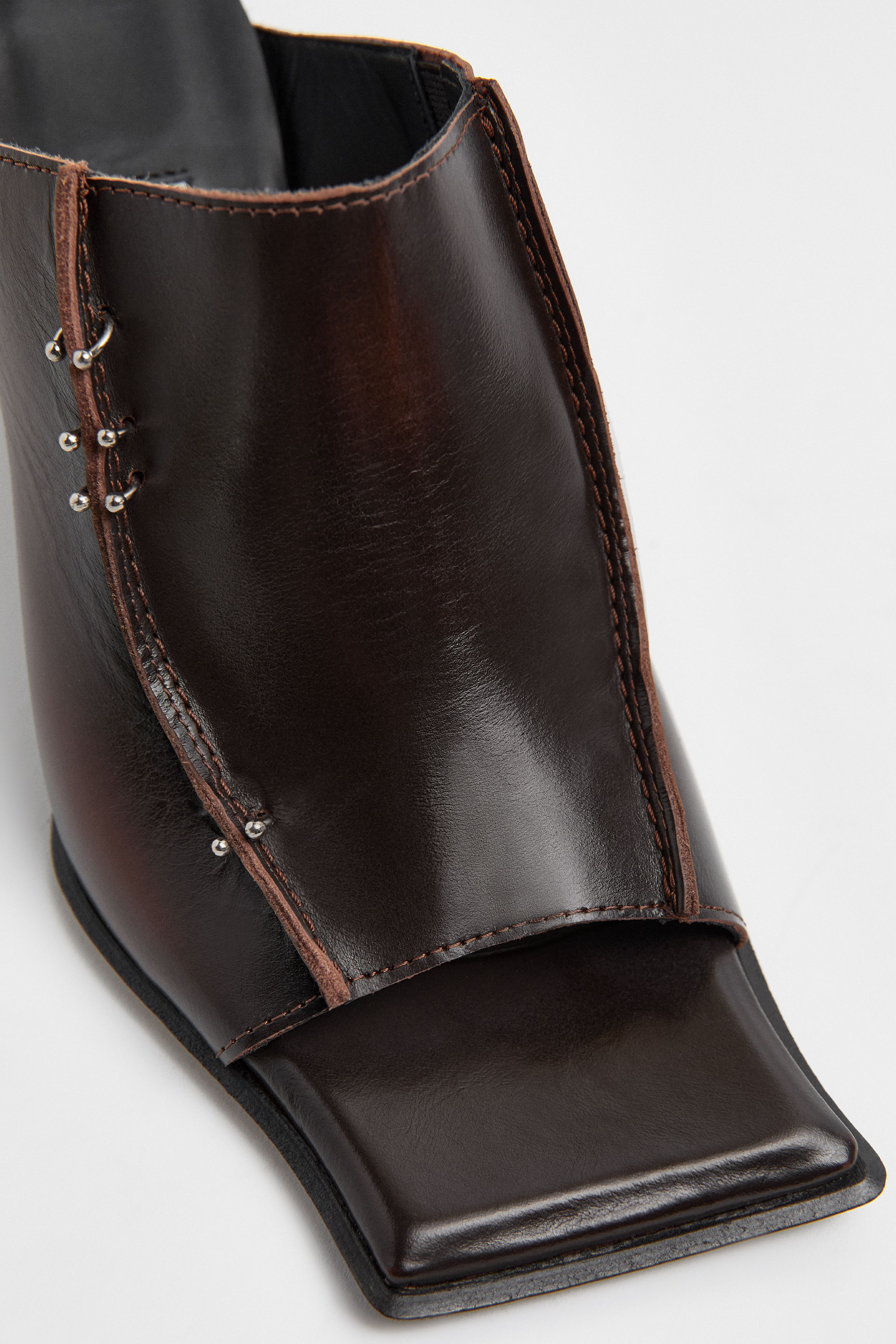 Dalila Sandals - Brown Brushed Leather | Miista