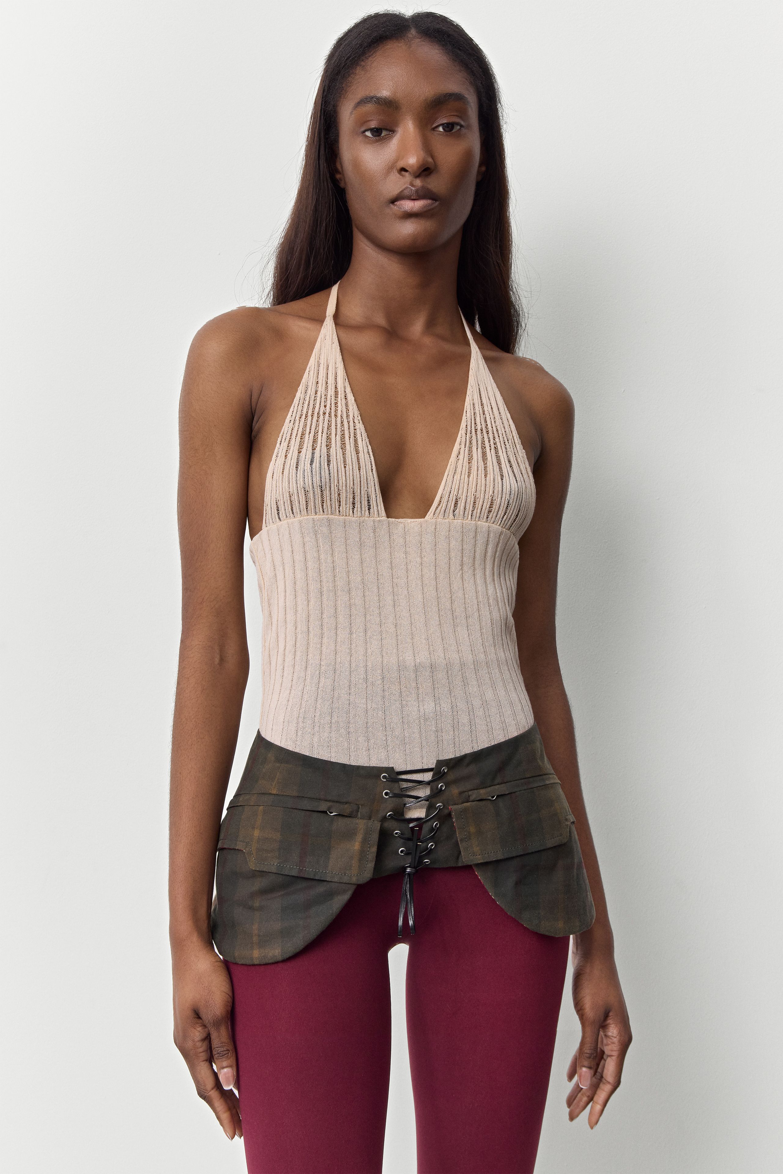 Irie Brown Checked Belt | Miista | Designed & Handmade in Europe