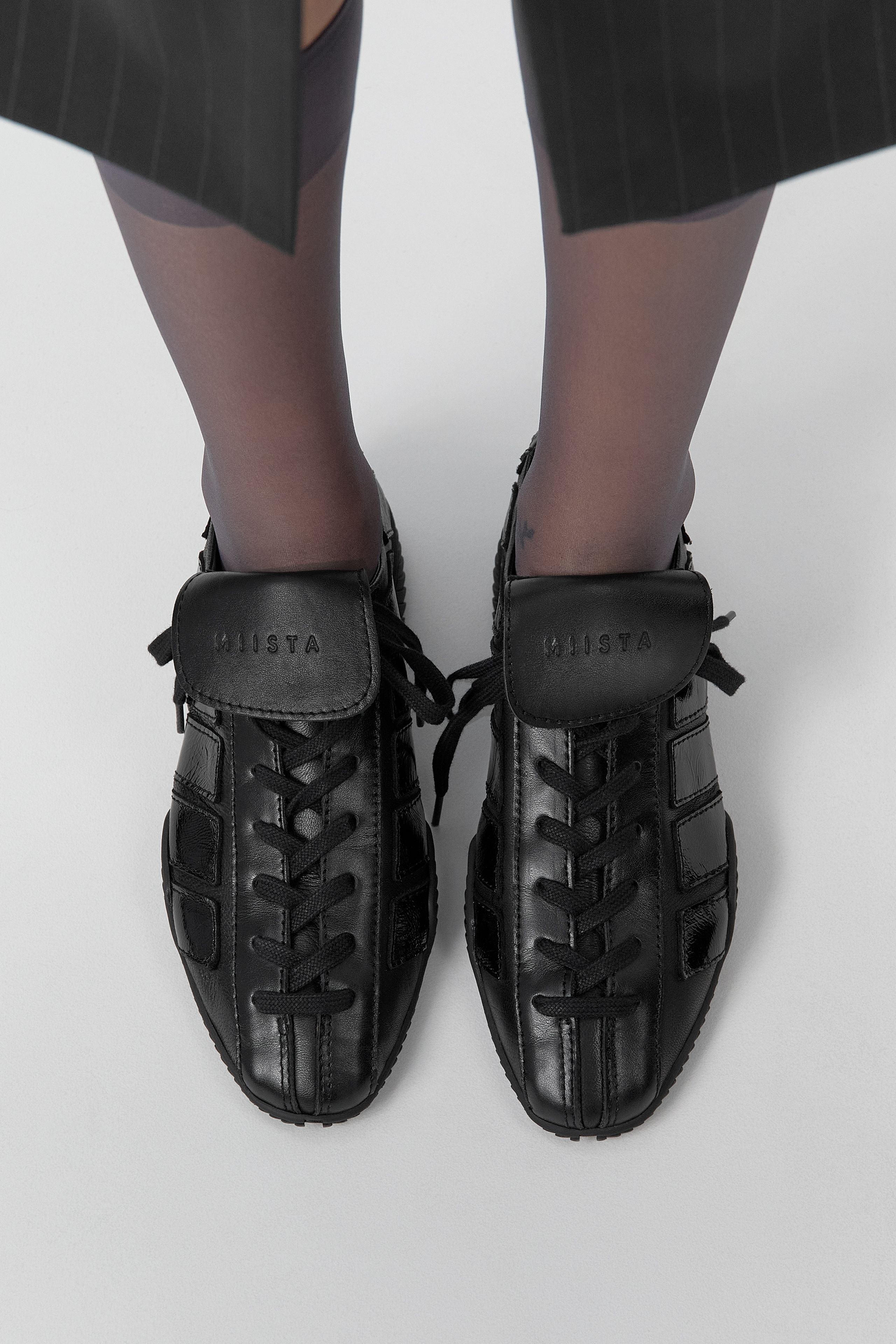 Nikoletta Black Lace Sneakers | Miista | Designed & Handmade in Europe